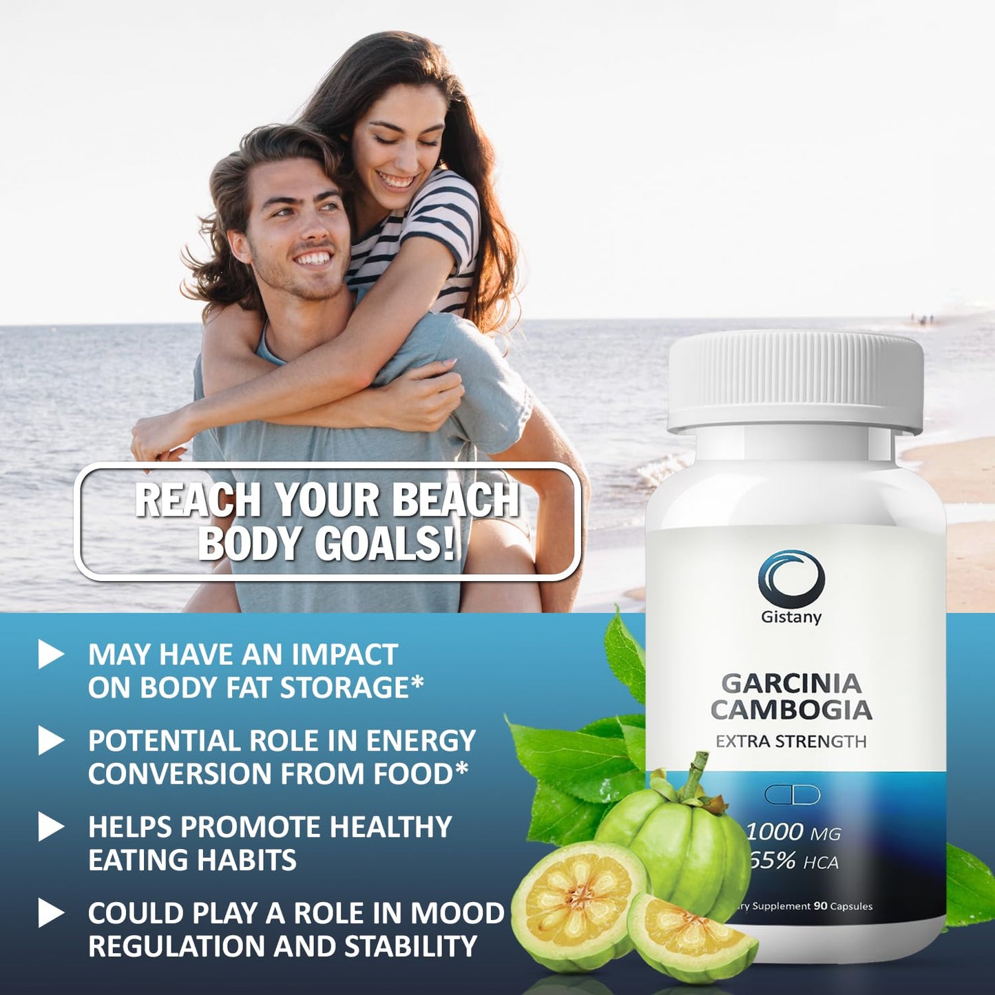 Gistany Garcinia Cambogia Extra Strength 65% HCA Capsule, 90 Count