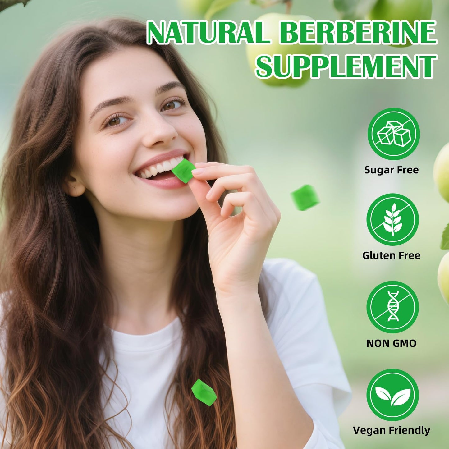 HEALOADING Berberine Gummies with Ceylon Cinnamon, Milk Thistle and Chromium for Metabolism & Gut Health, 60 Gummies