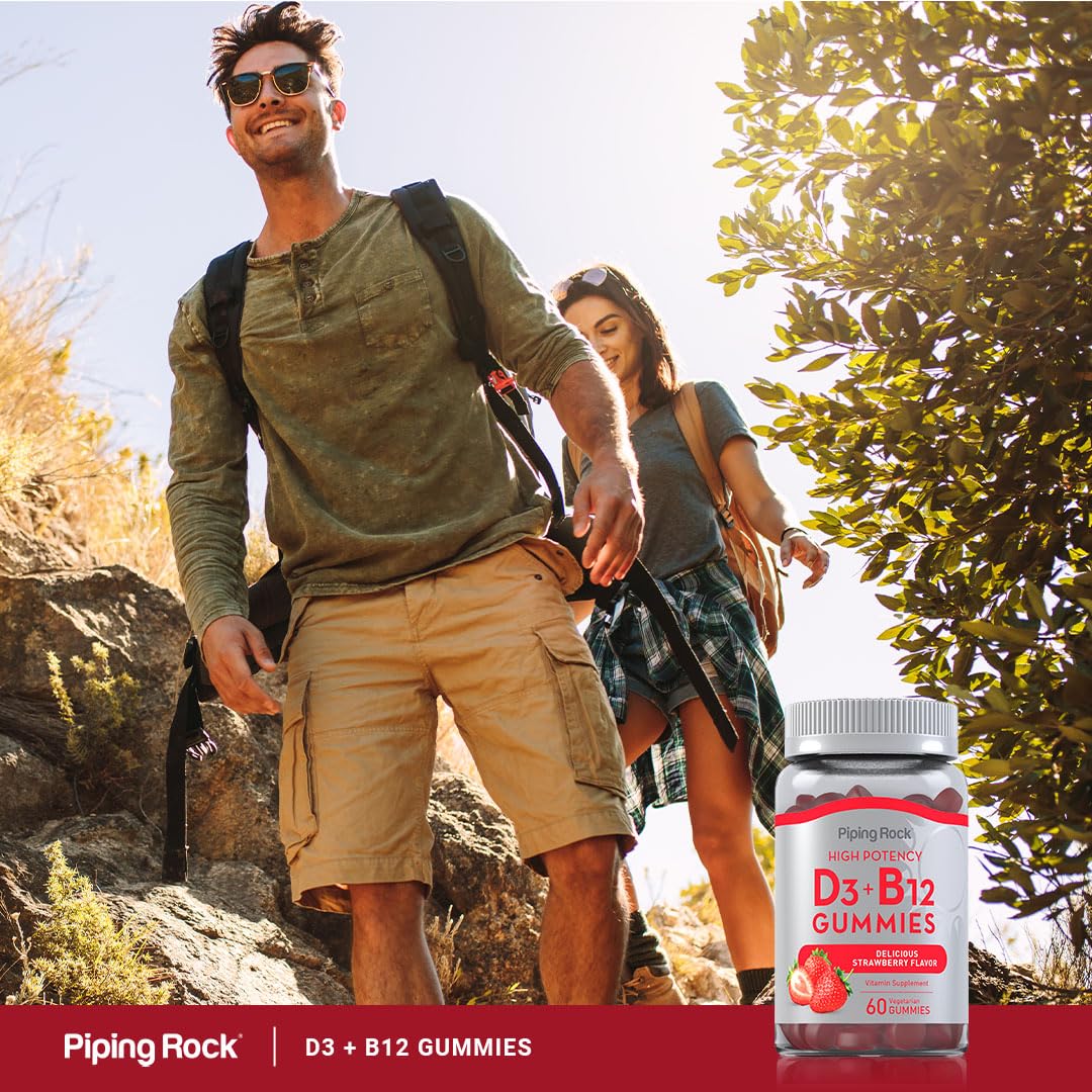 Piping Rock Vitamin D3 and B12 Gummies 60 Count