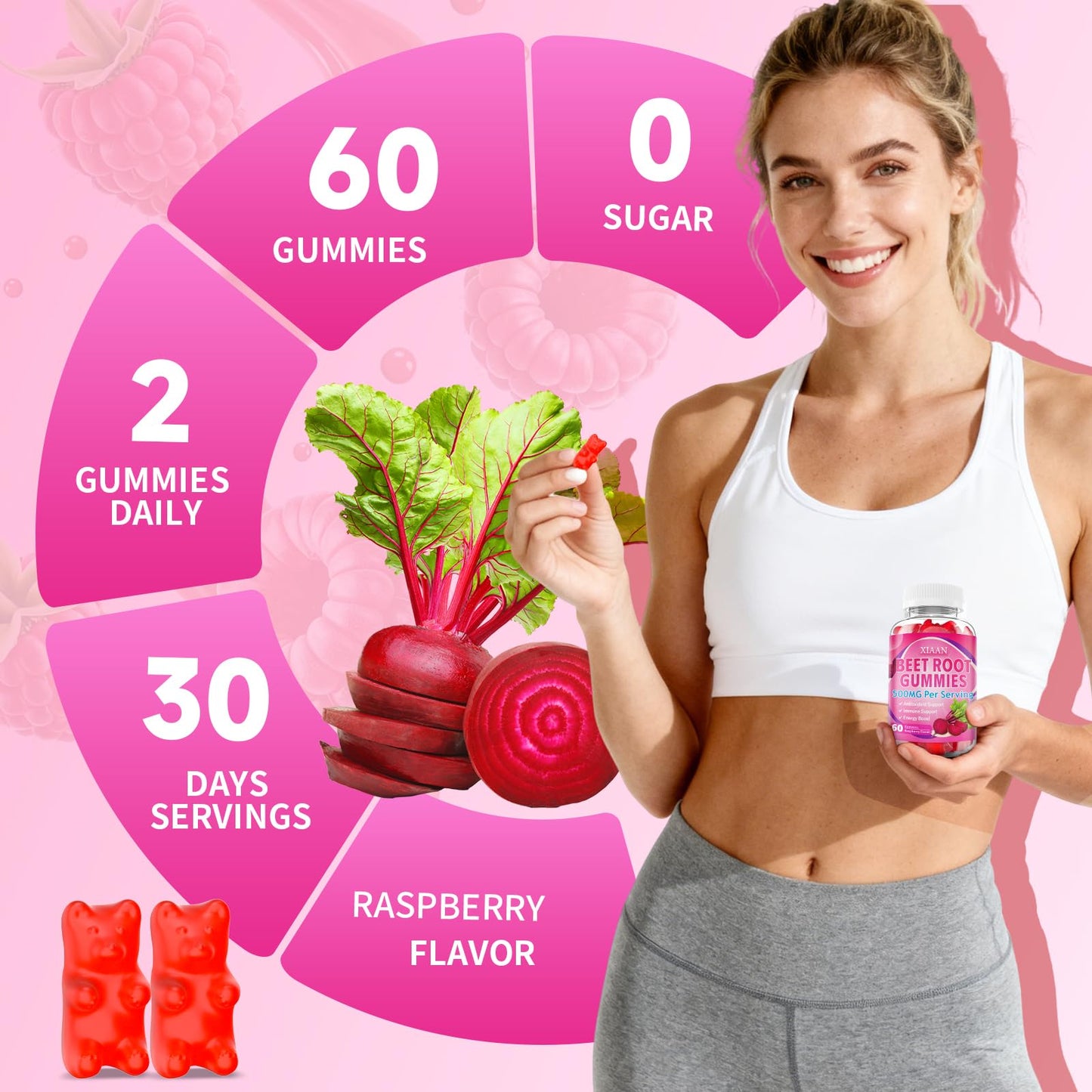 XIAAN Beet Root Gummies Gummy 120 Count