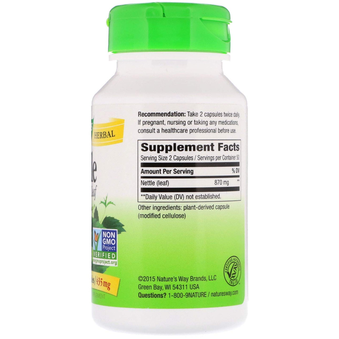 Nature's Way Nettle Leaf 435 mg Capsules 200 Count