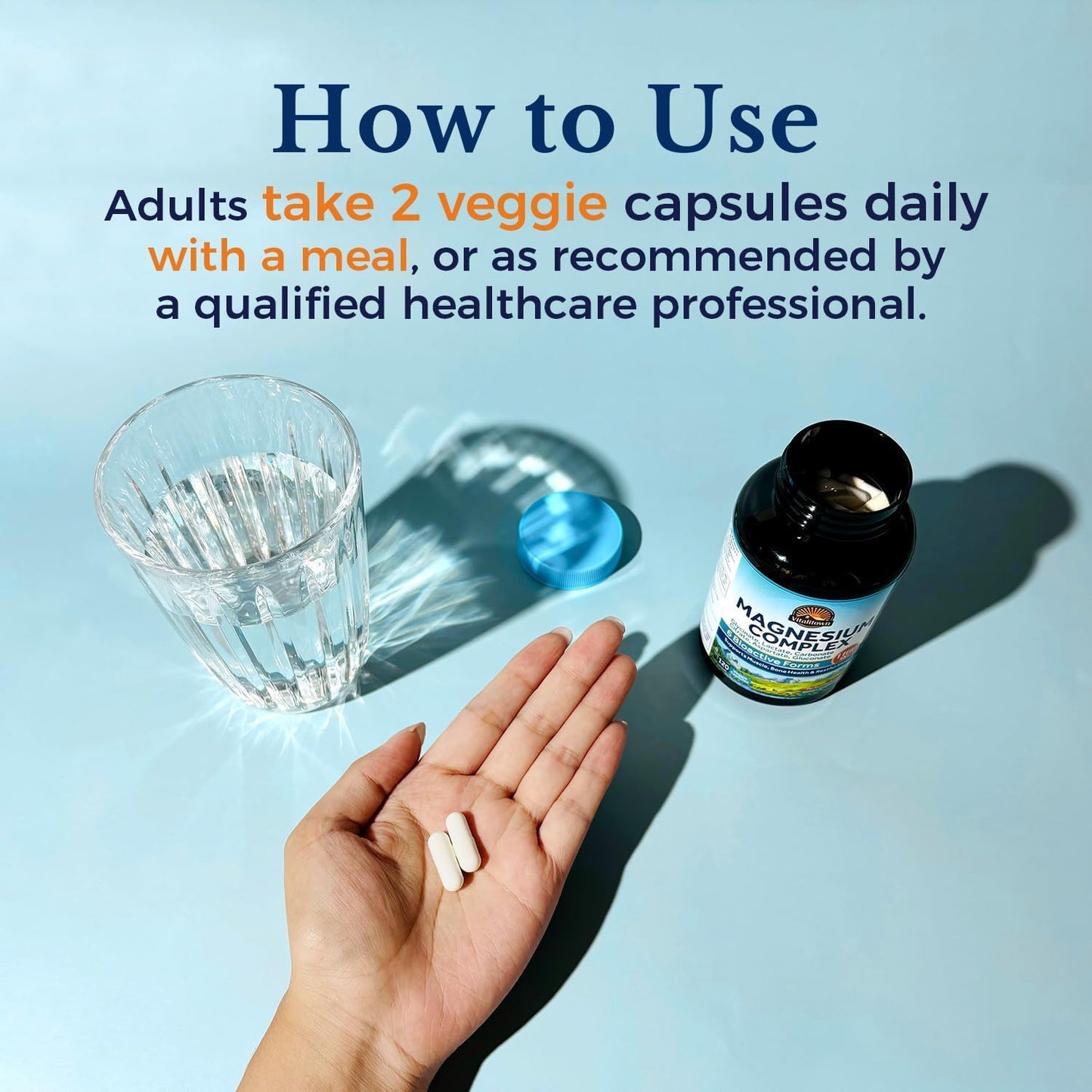 Vitalitown 6-in-1 Magnesium Complex 260mg Per Serving Capsule, 120 Count
