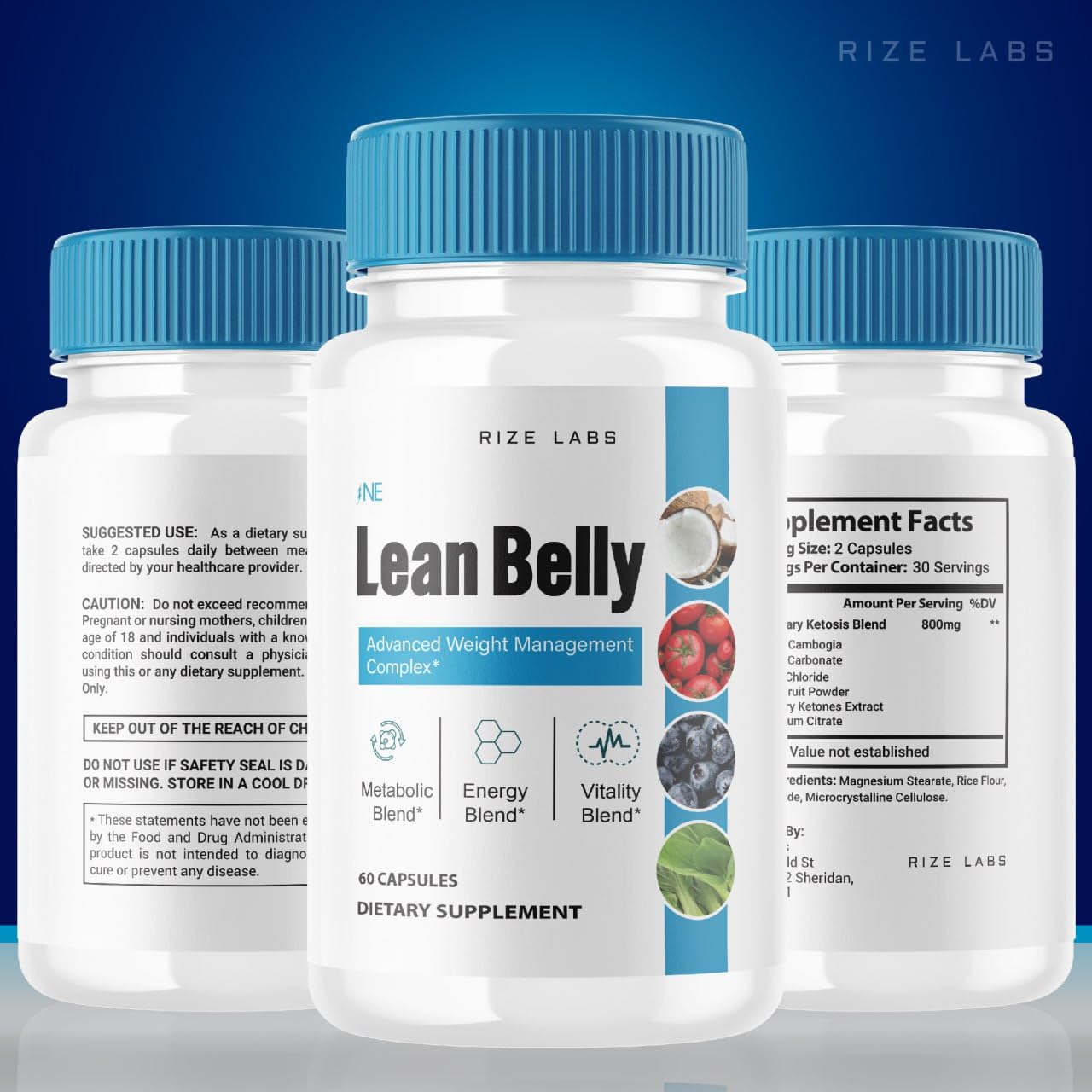 Rize Labs Lean Belly Juice Powder Capsules 120 Capsules