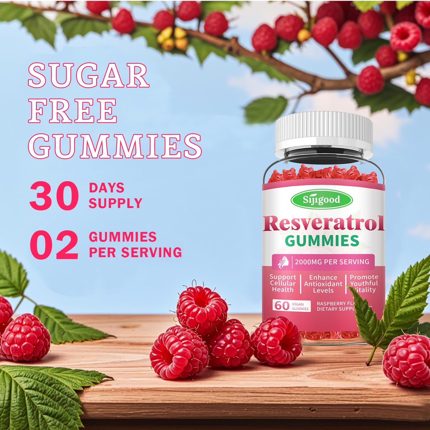 Sijigood Organic Resveratrol Gummy 60 Count