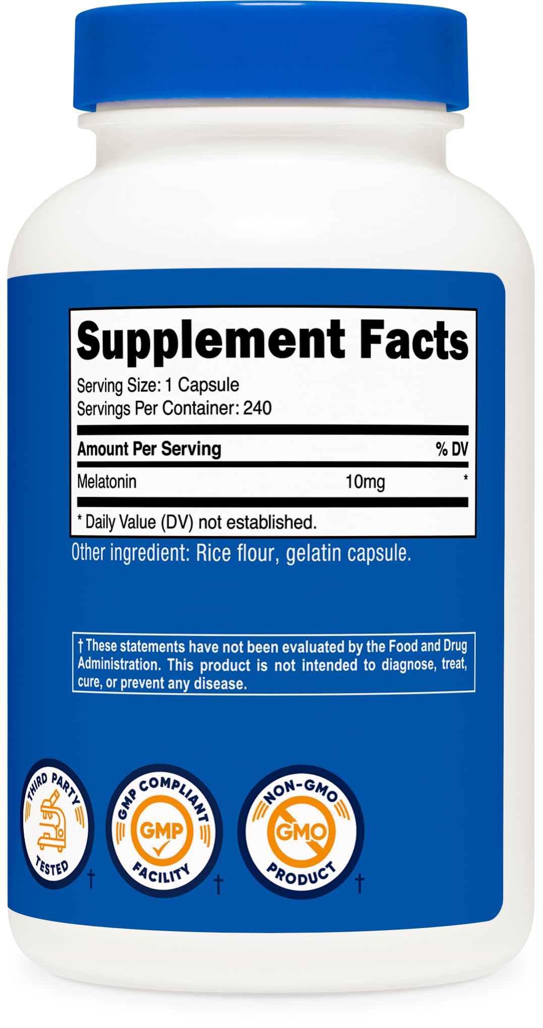 Nutricost Melatonin 10mg Capsule, 240 Capsules