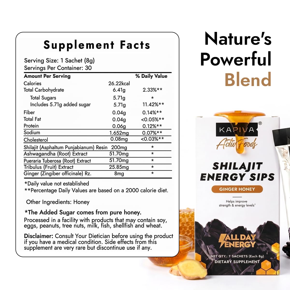 Kapiva Shilajit Honey Sticks 1 Softgel