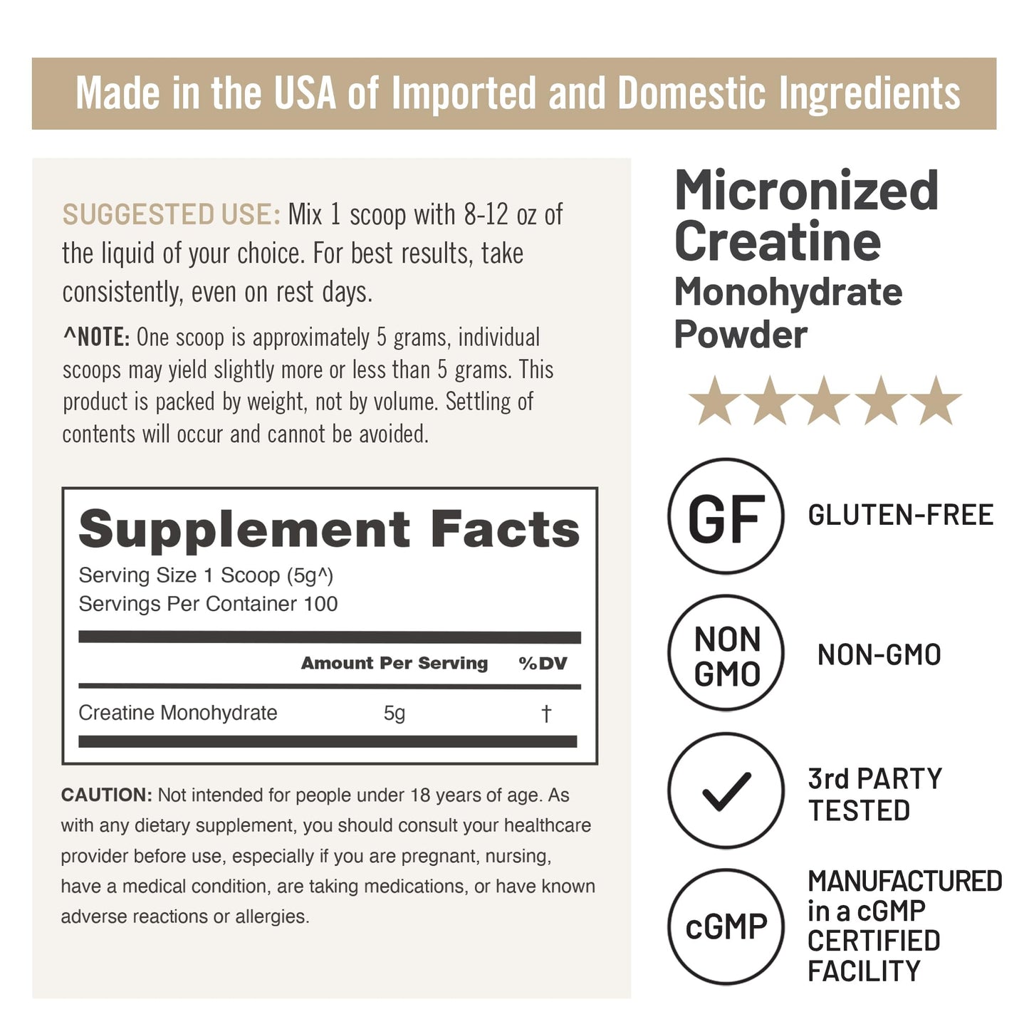NatureWise Micronized Creatine Monohydrate Powder, 100 Servings