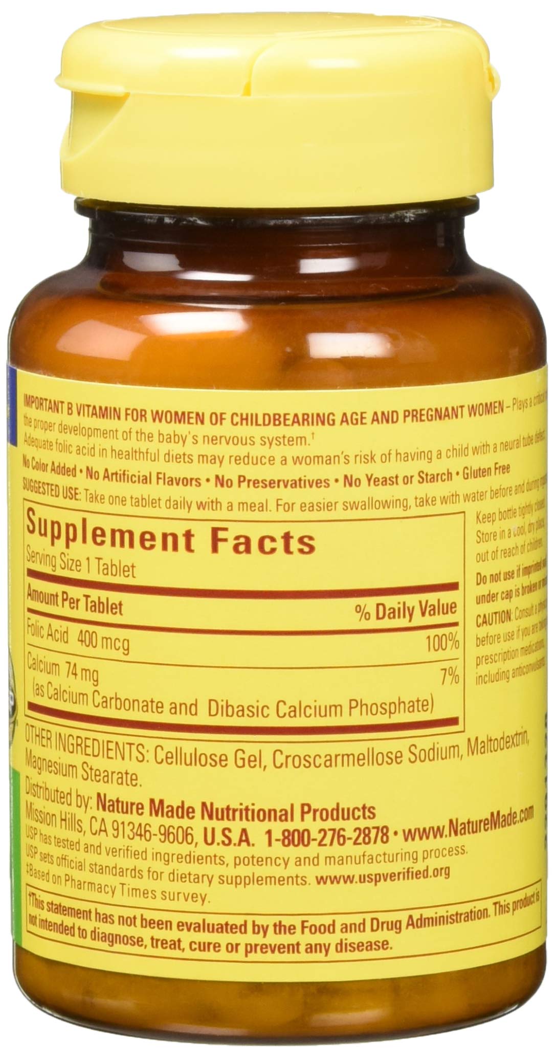 Nature Made Folic Acid (400 mcg) Tablets 500