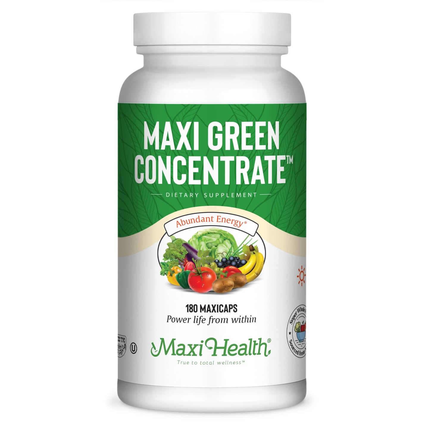 Maxi Health Green Concentrate Organic Energy Booster Barley Grass 180 Capsules
