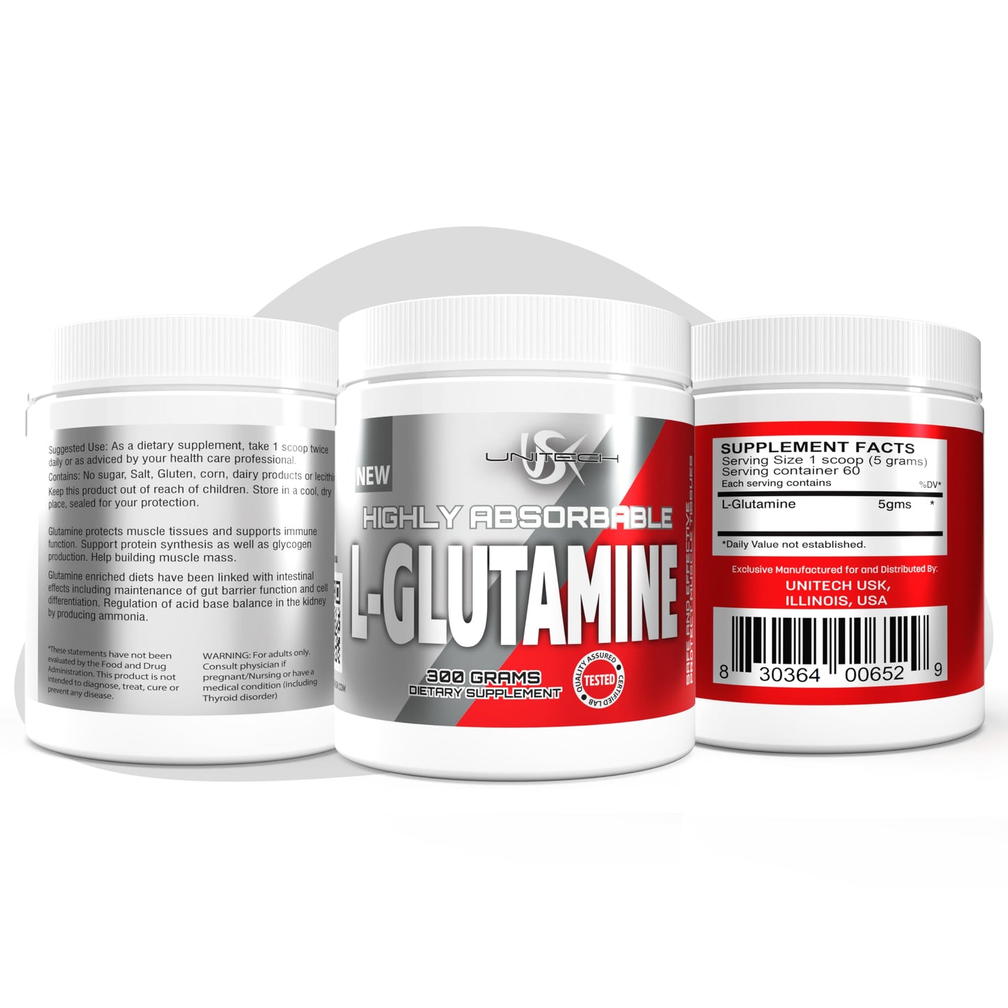 USK L-Glutamine Powder, 10.58 Ounce
