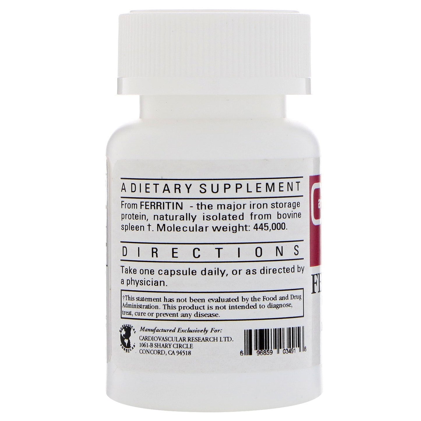 Ecological Formulas Cardiovascular Research Ferritin Capsules, 60 Count