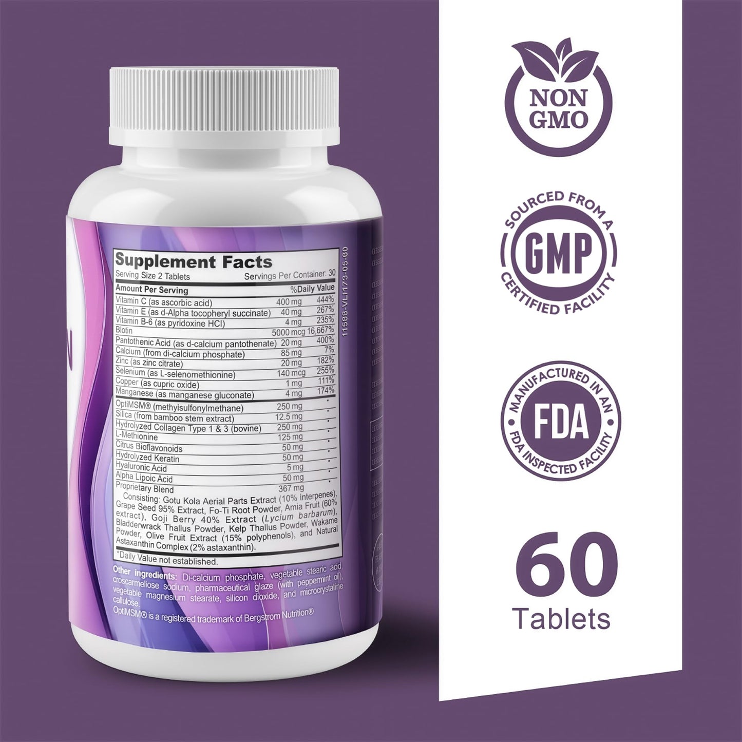 ZENV Hair Skin & Nails Tablet, 60 Count