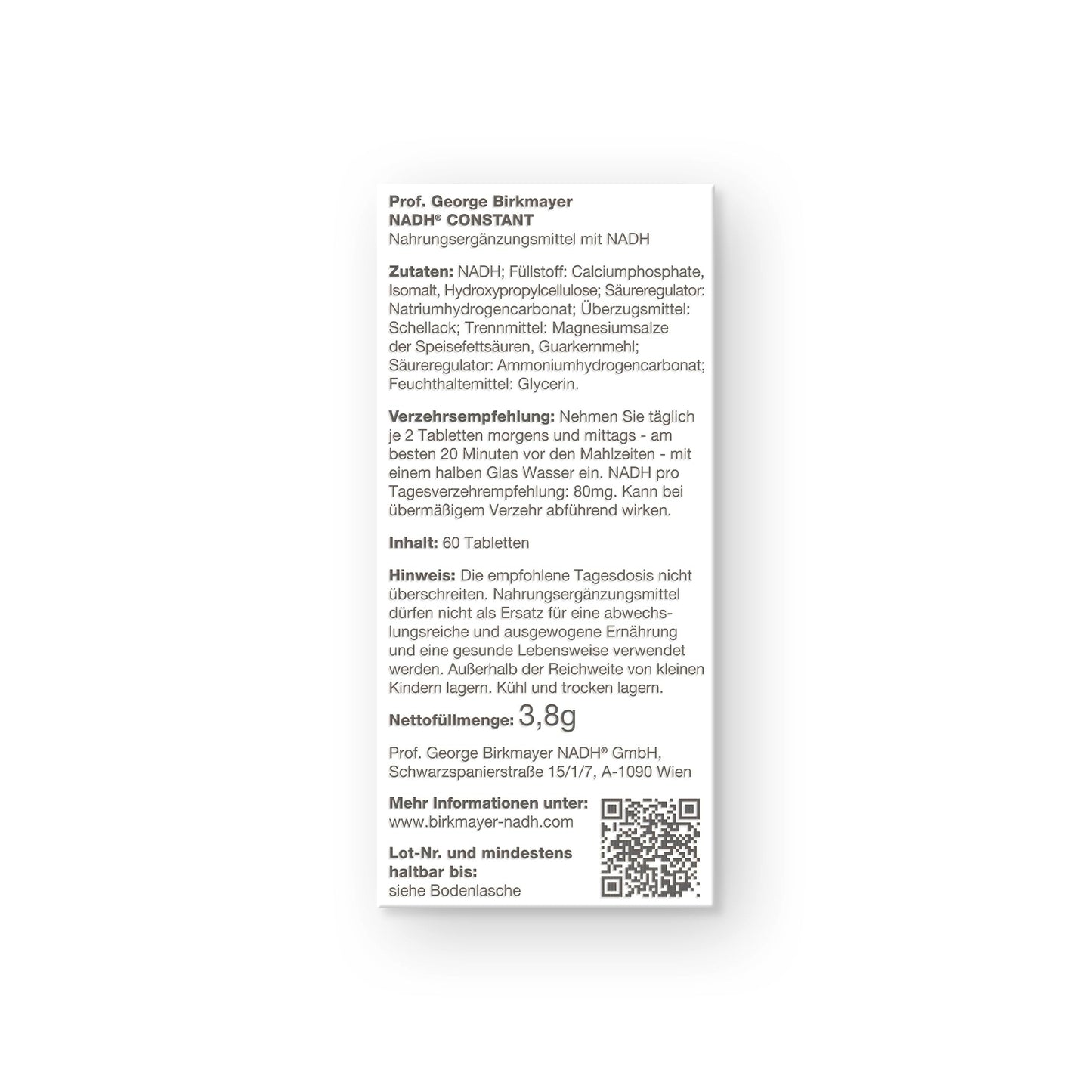 Prof. George Birkmayer NADH Constant Energy 60 Tablets