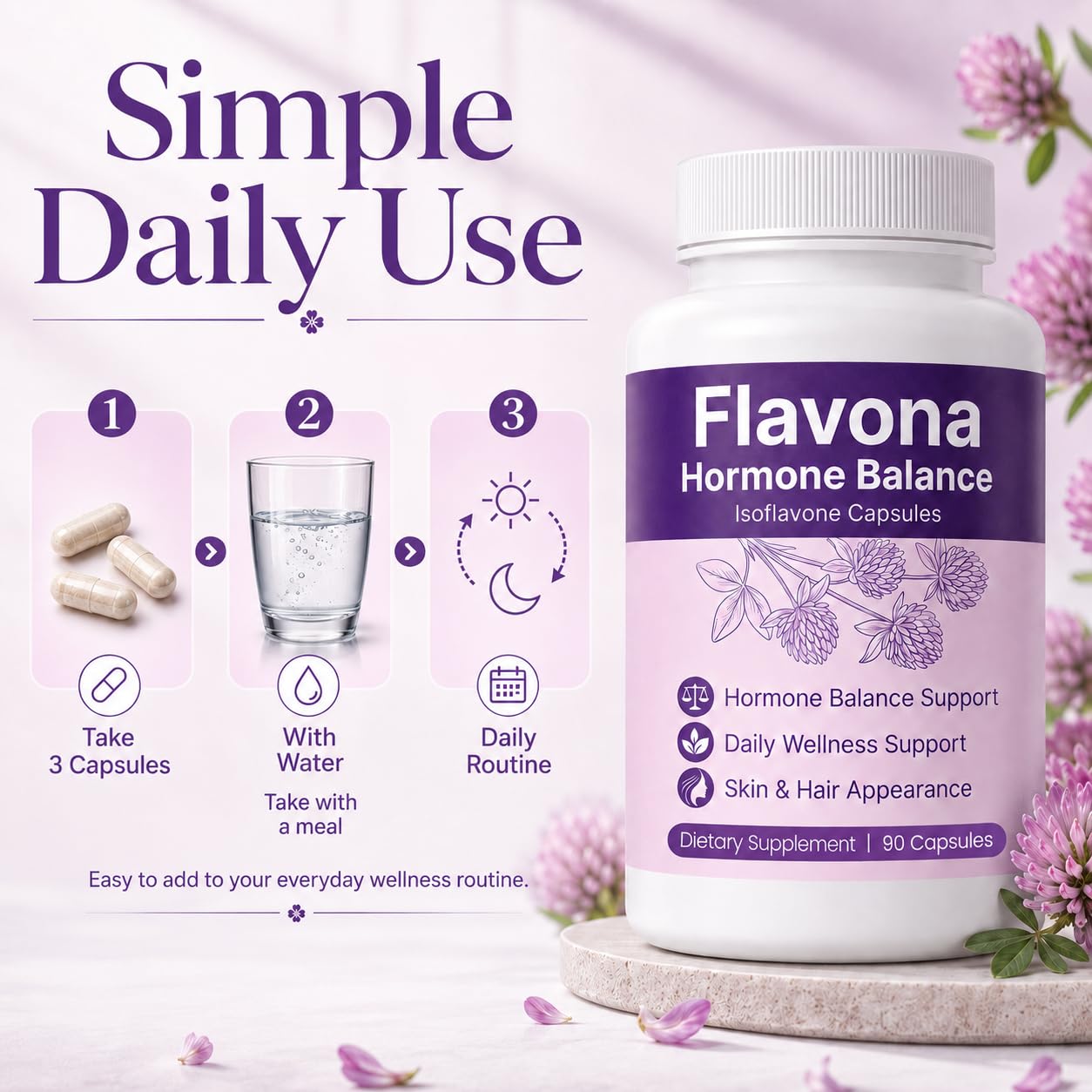Flavona Hormone Balance for Women Capsules, 90 Count, Non-GMO