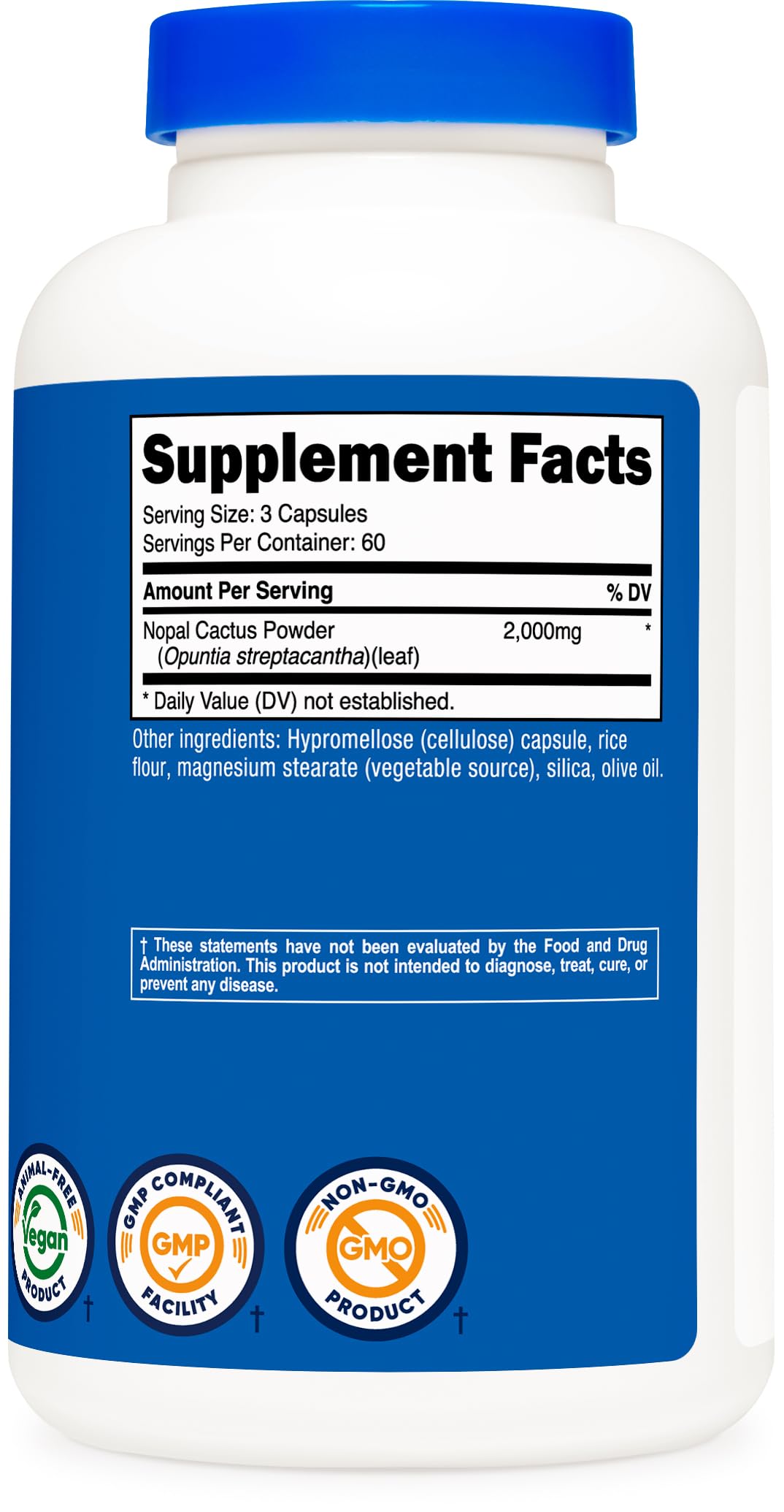 Nutricost Nopal Cactus (2000mg) Capsules, 180 Count