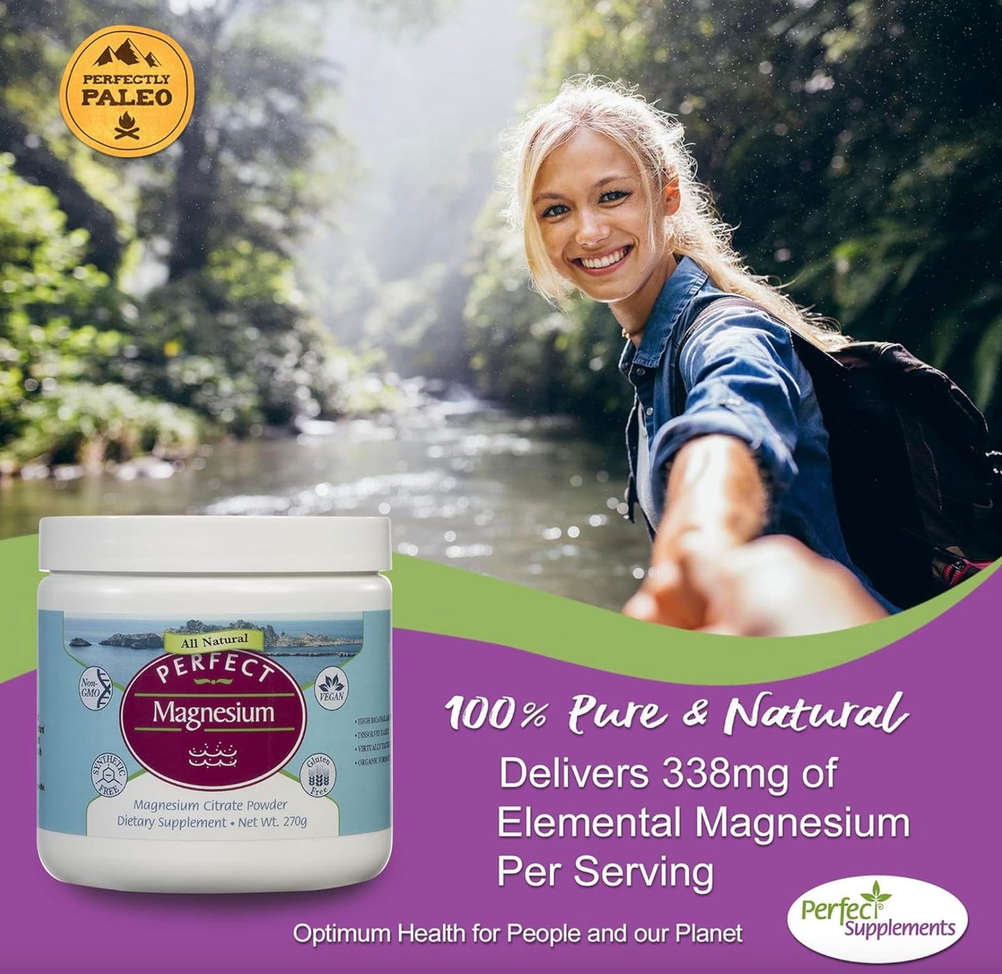 Perfect Supplements Magnesium Citrate Powder 9.52 oz