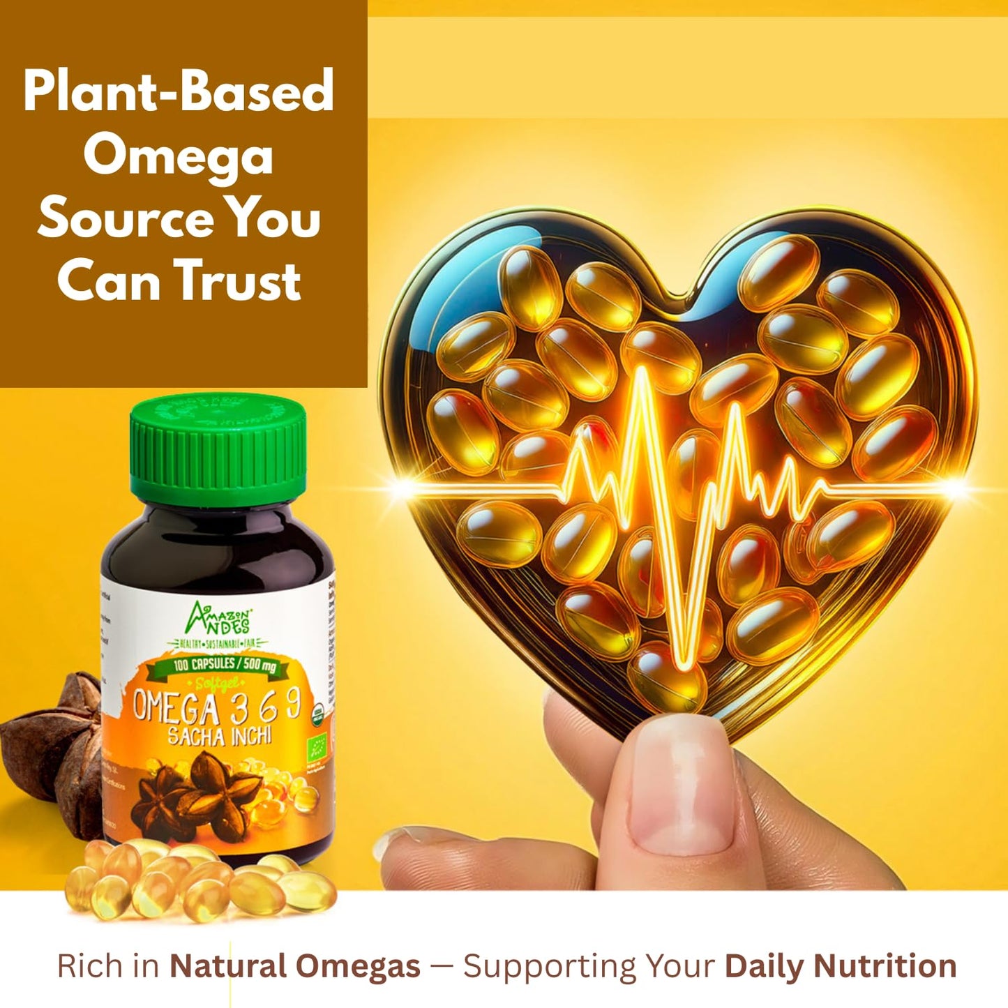 Amazon Andes Sacha Inchi Oil Capsules 100 Softgels