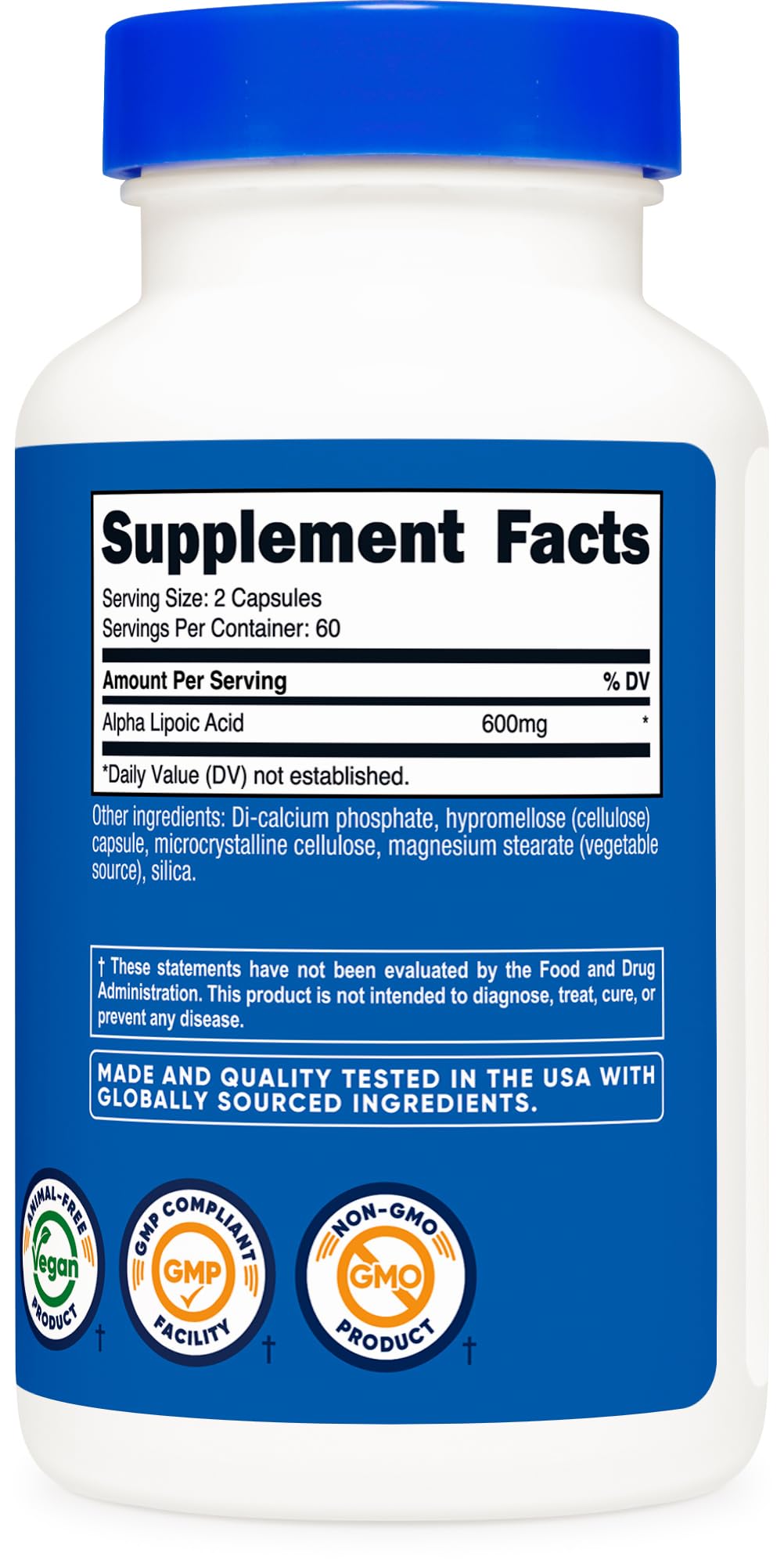 Nutricost Alpha Lipoic Acid (600mg) 120 Capsules