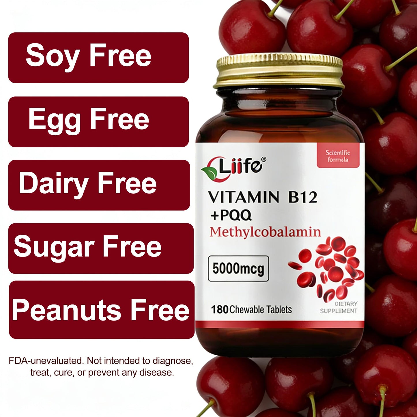LIIFE Methylcobalamin 5000 mcg Tablets, 360