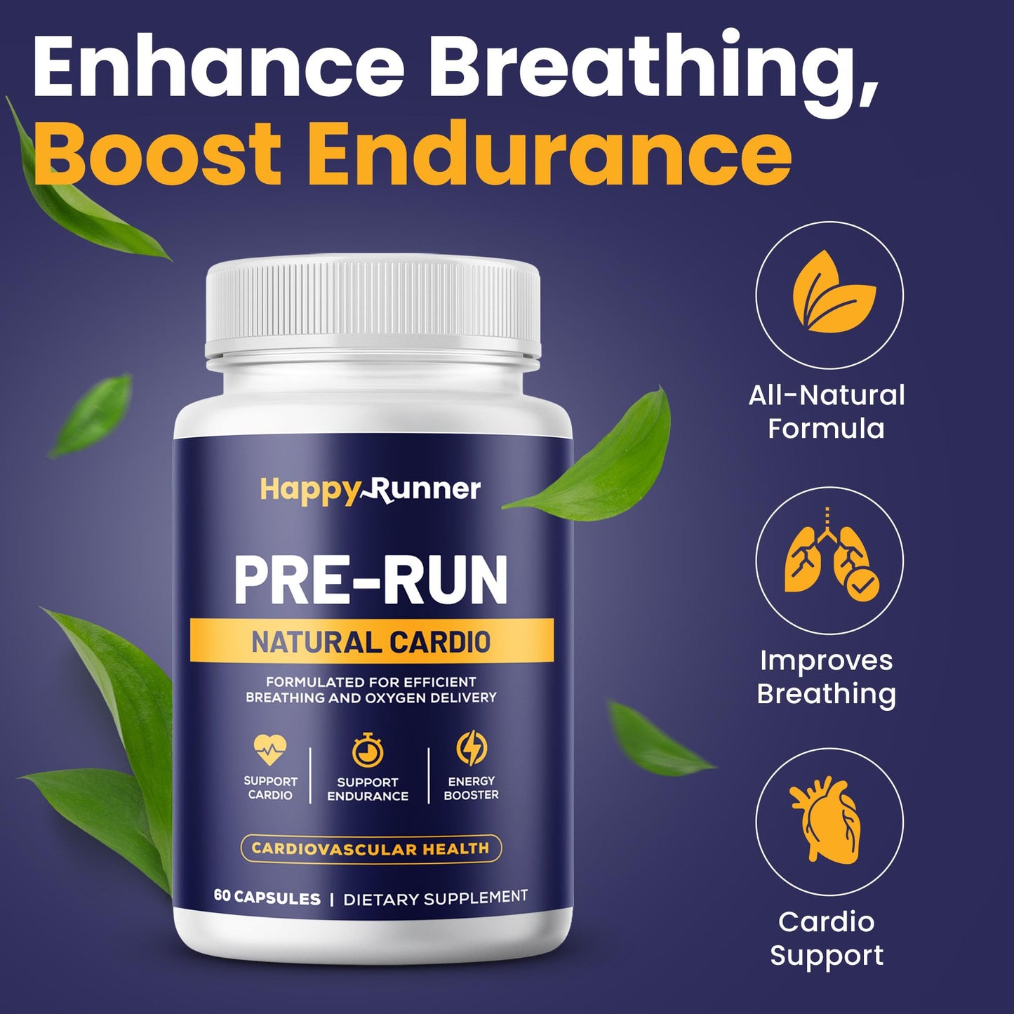 Happy Runner Pre-Run Capsule, 60 Capsules