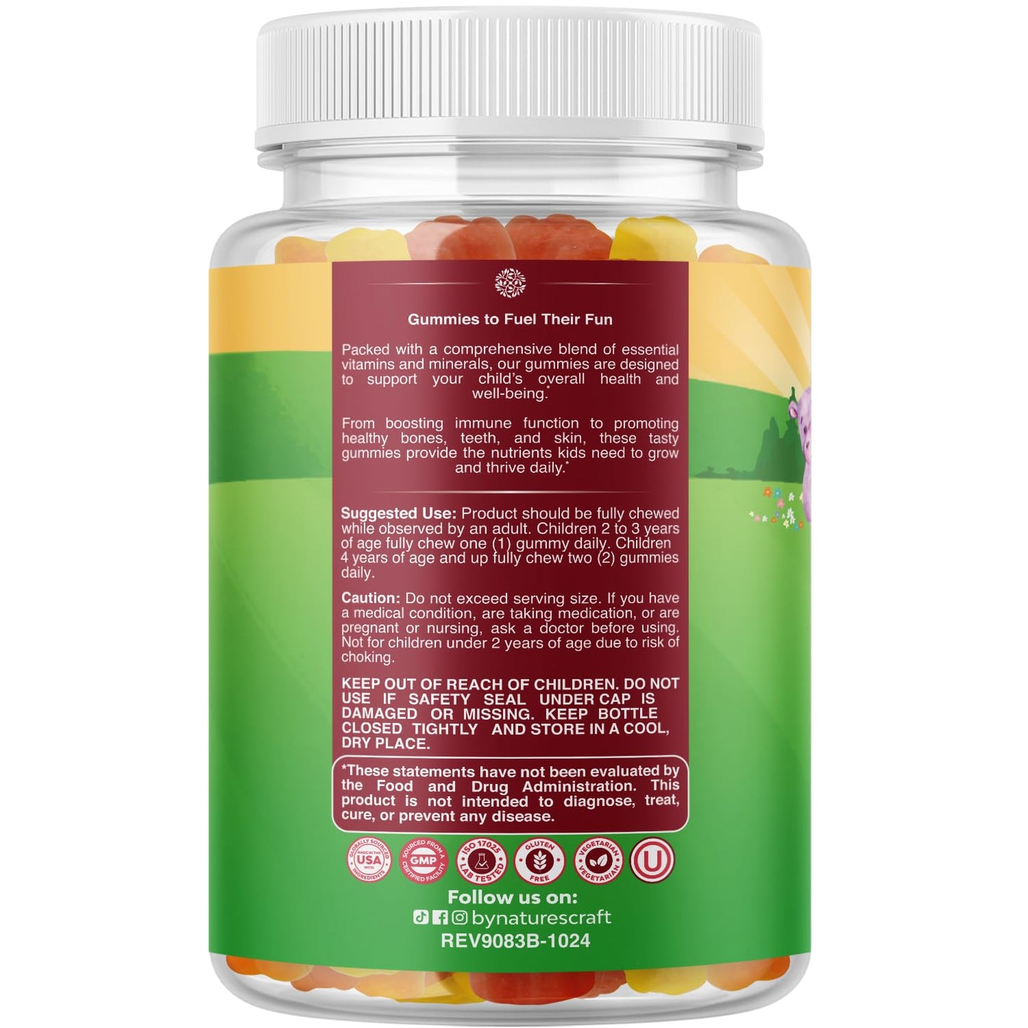 Natures Craft Plant Based Kids Multivitamin Gummies 120 Count