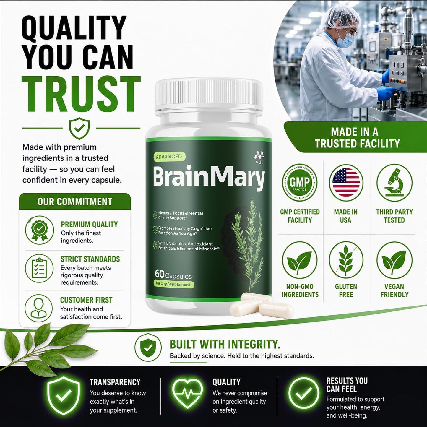 MJO BrainMary Capsules 180 Capsules