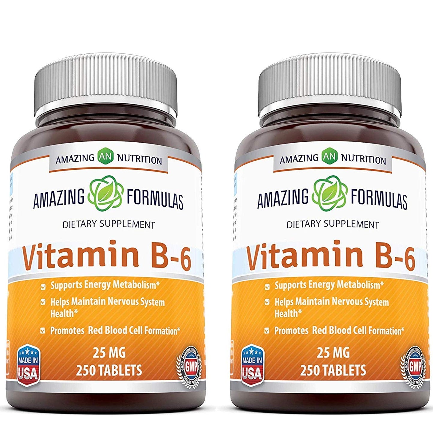 Amazing Formulas Vitamin B6 Pyridoxine 25mg Tablets, 250 Tablets