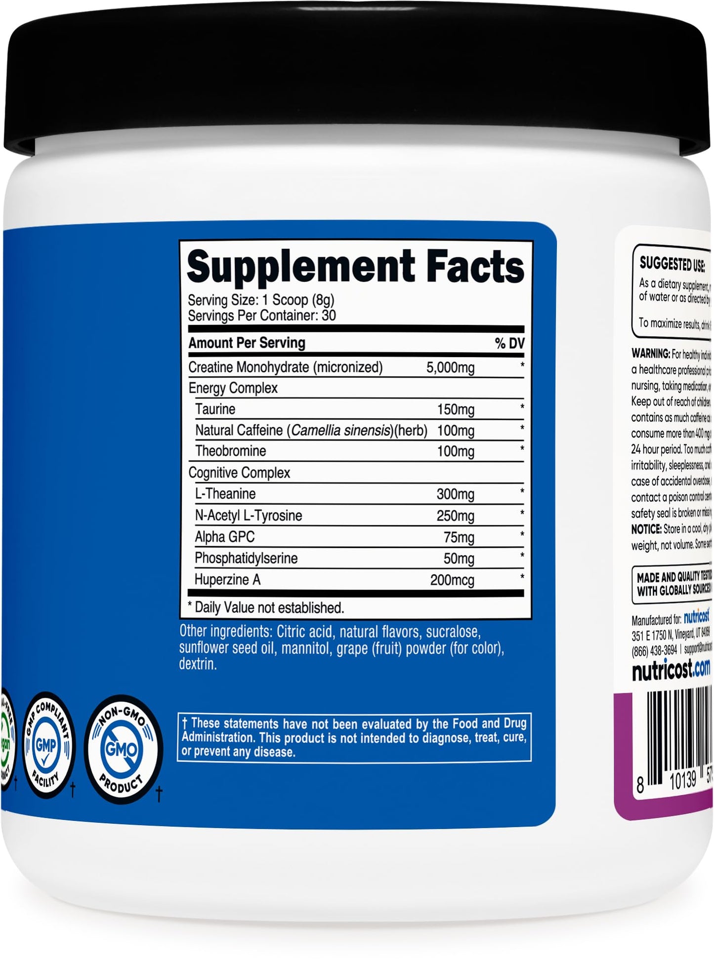 Nutricost Creatine + Energy Powder 9 Ounce
