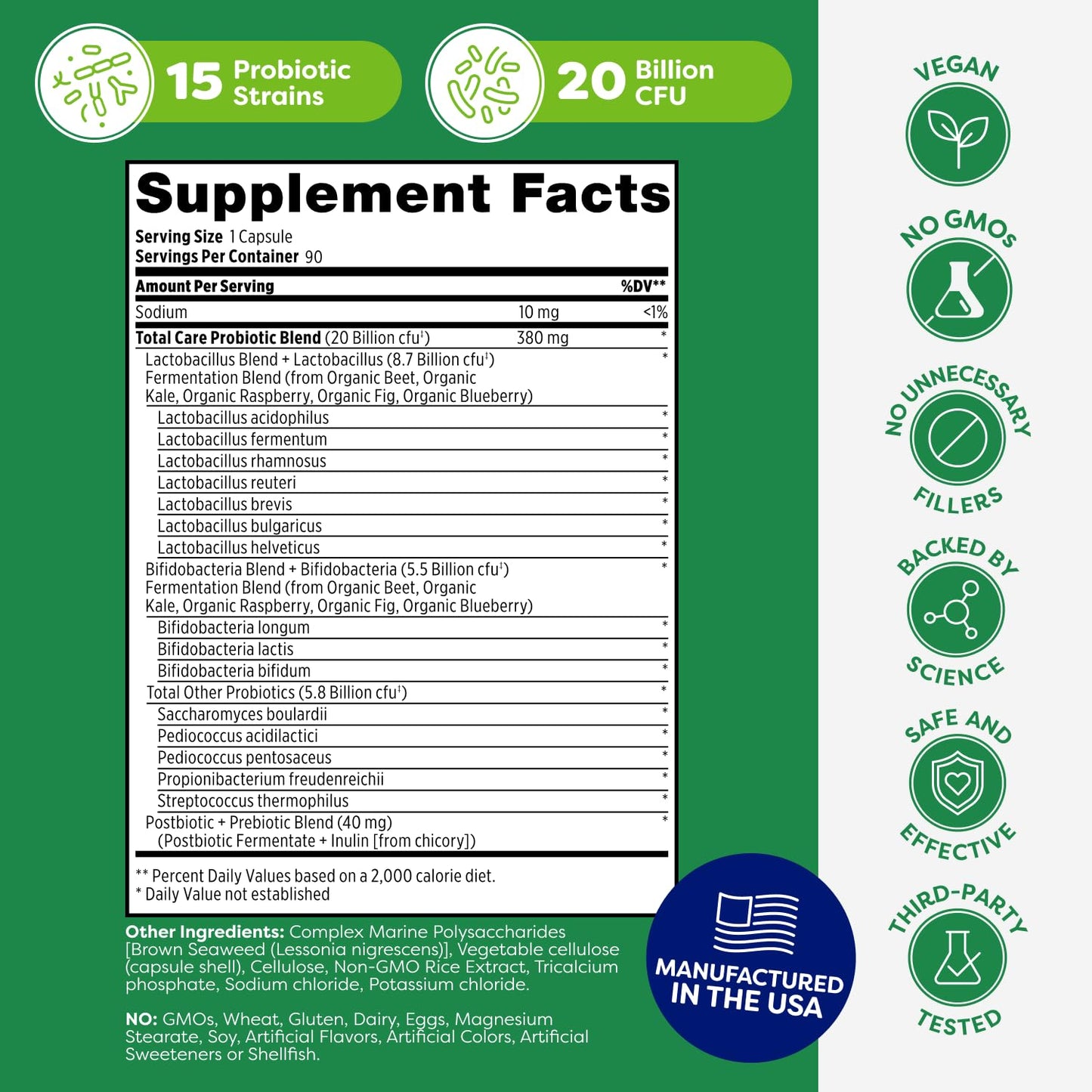 Probulin Total Care Probiotic Supplement Capsule 90 Count