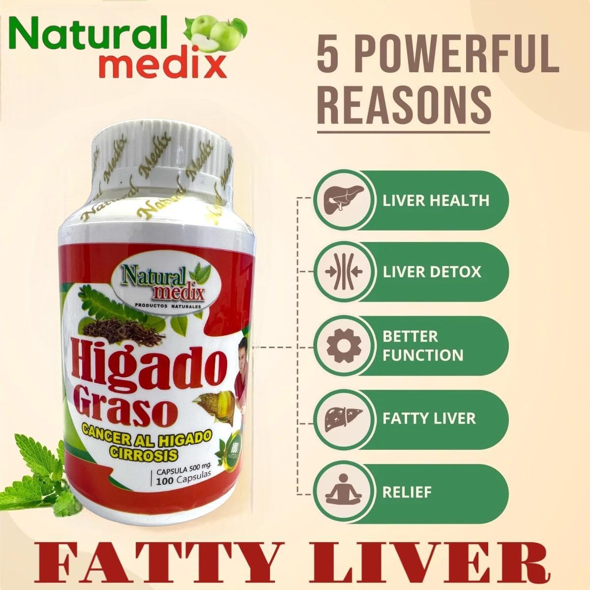 Natural medix Liver Support with Artichoke, Dragon’s Blood & Boldo Capsule, 1 Count