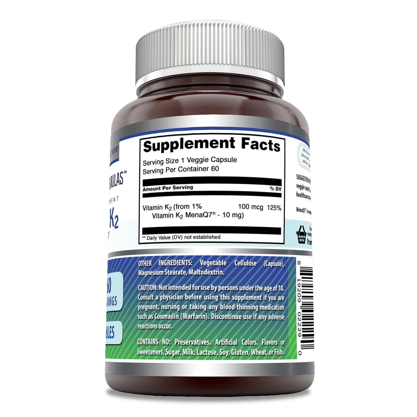 Amazing Nutrition Vitamin K2 Menaq7 MK7 Supplement Capsule 1 Count