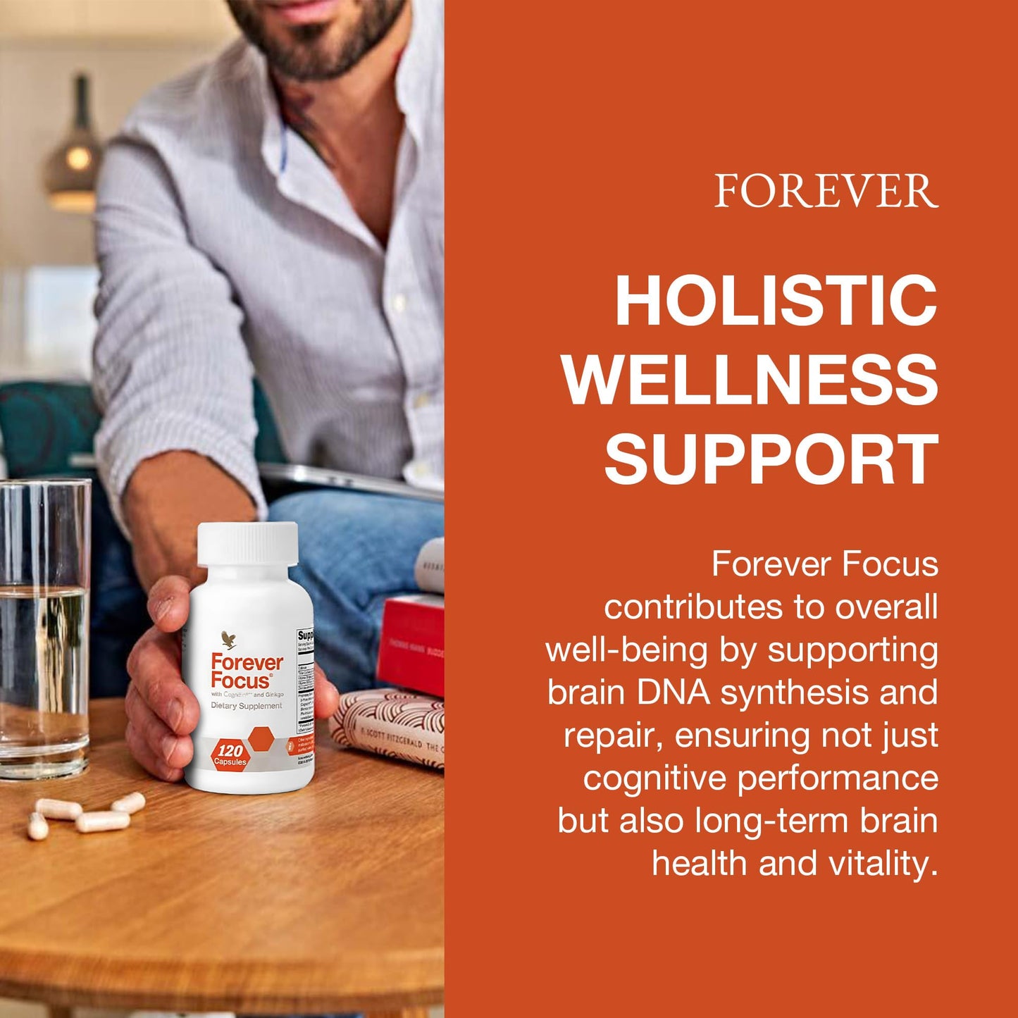 Forever Living Products Forever Focus - Brain Clarity and Focus with Cognizin, Bacopa and Vitamins, 120 Capsules