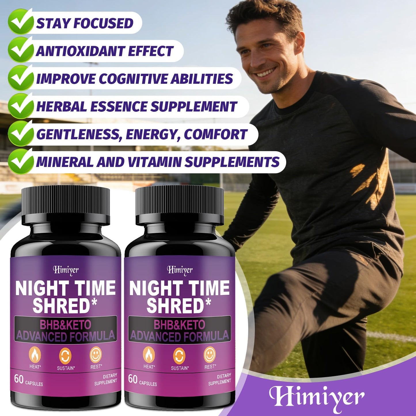 Himiyer Night Time Shred BHB & Keto Advanced Formula 60 Capsules