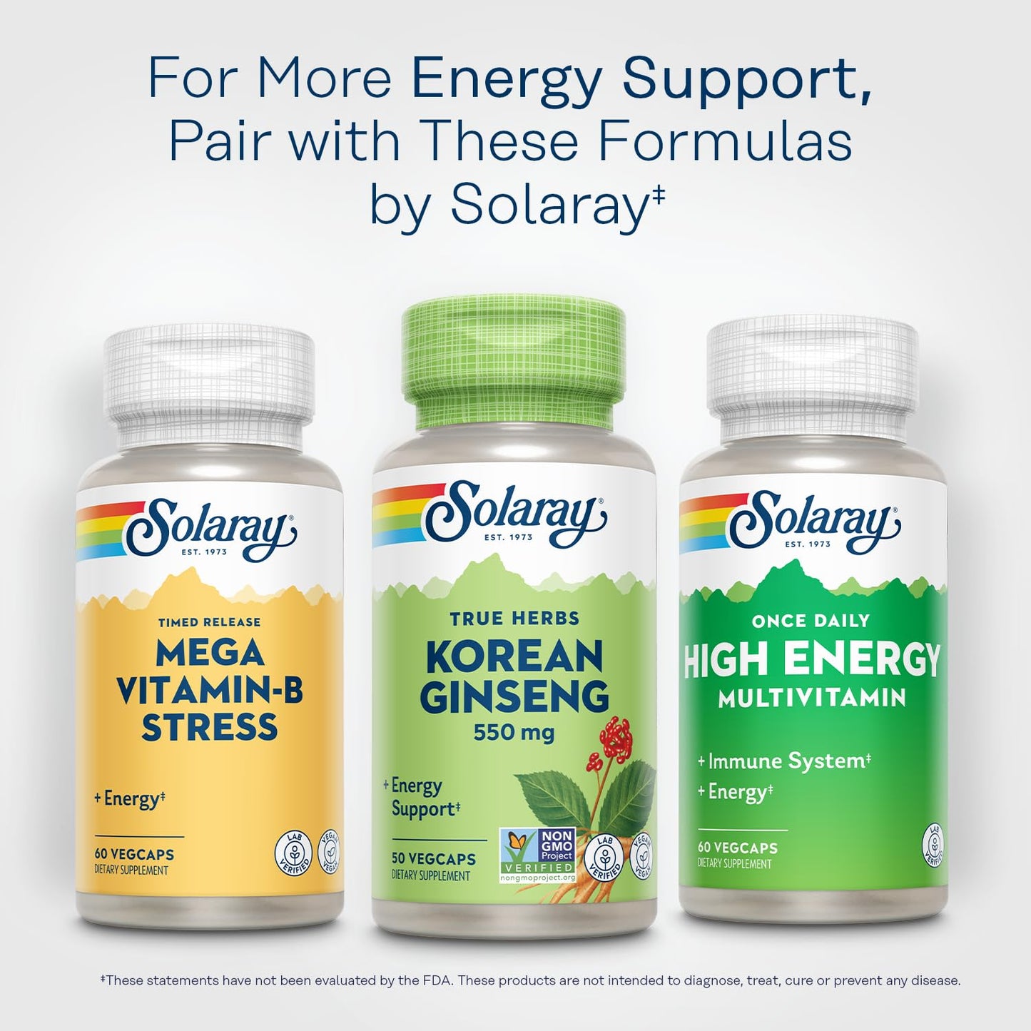 SOLARAY Korean Ginseng 550 mg Capsule, 50 Count