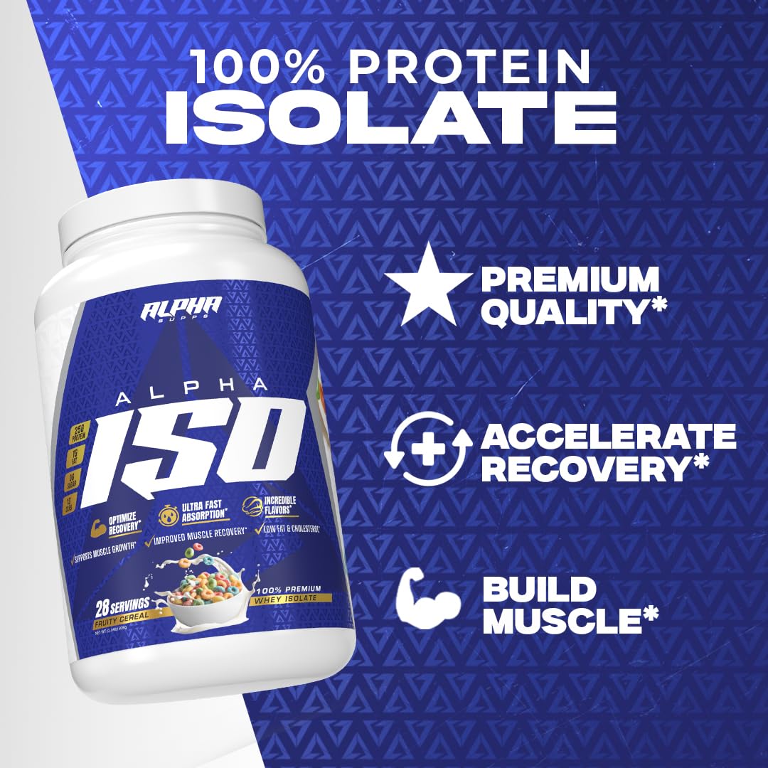 Alpha Supps ISO Whey Protein Isolate Powder, 2 lb, 32 Servings