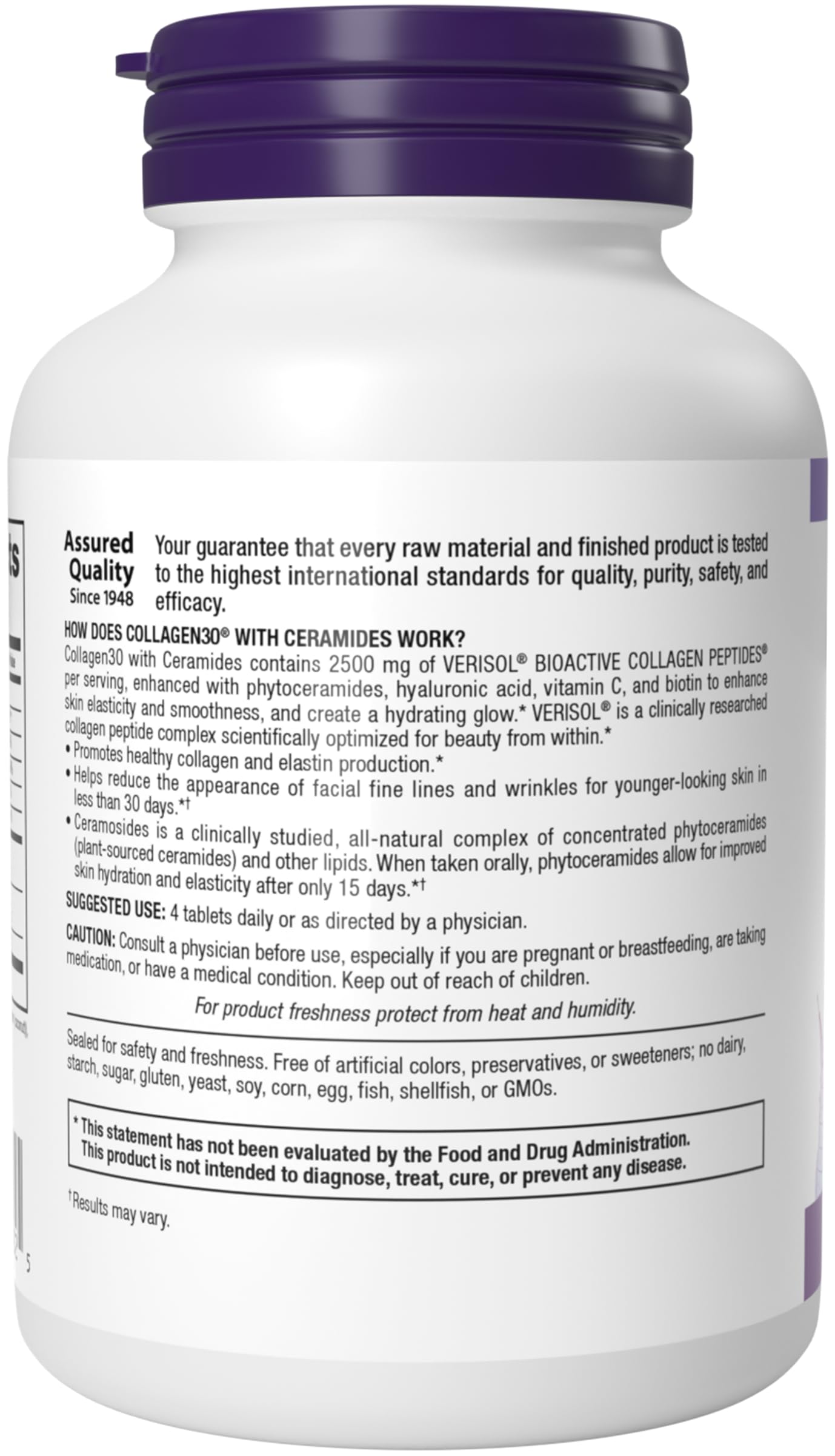 Webber Naturals Hydrolyzed Collagen Peptides with Ceramides, 120 Tablets