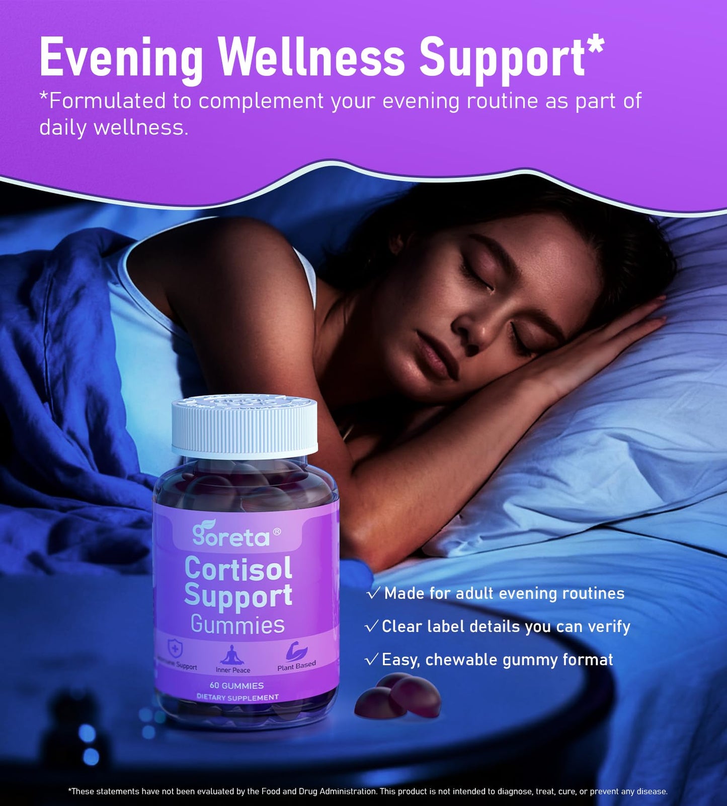Goreta Cortisol Support Gummies 60 Count