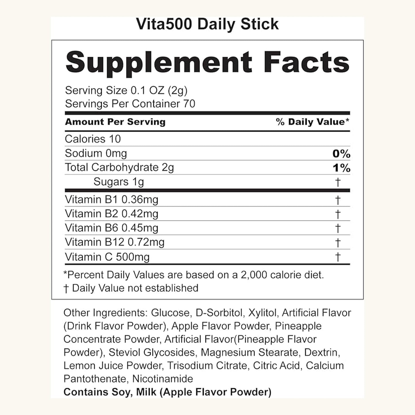 KWANGDONG Vita500 Multivitamin Powder Daily Stick Gummy, 70 Sticks