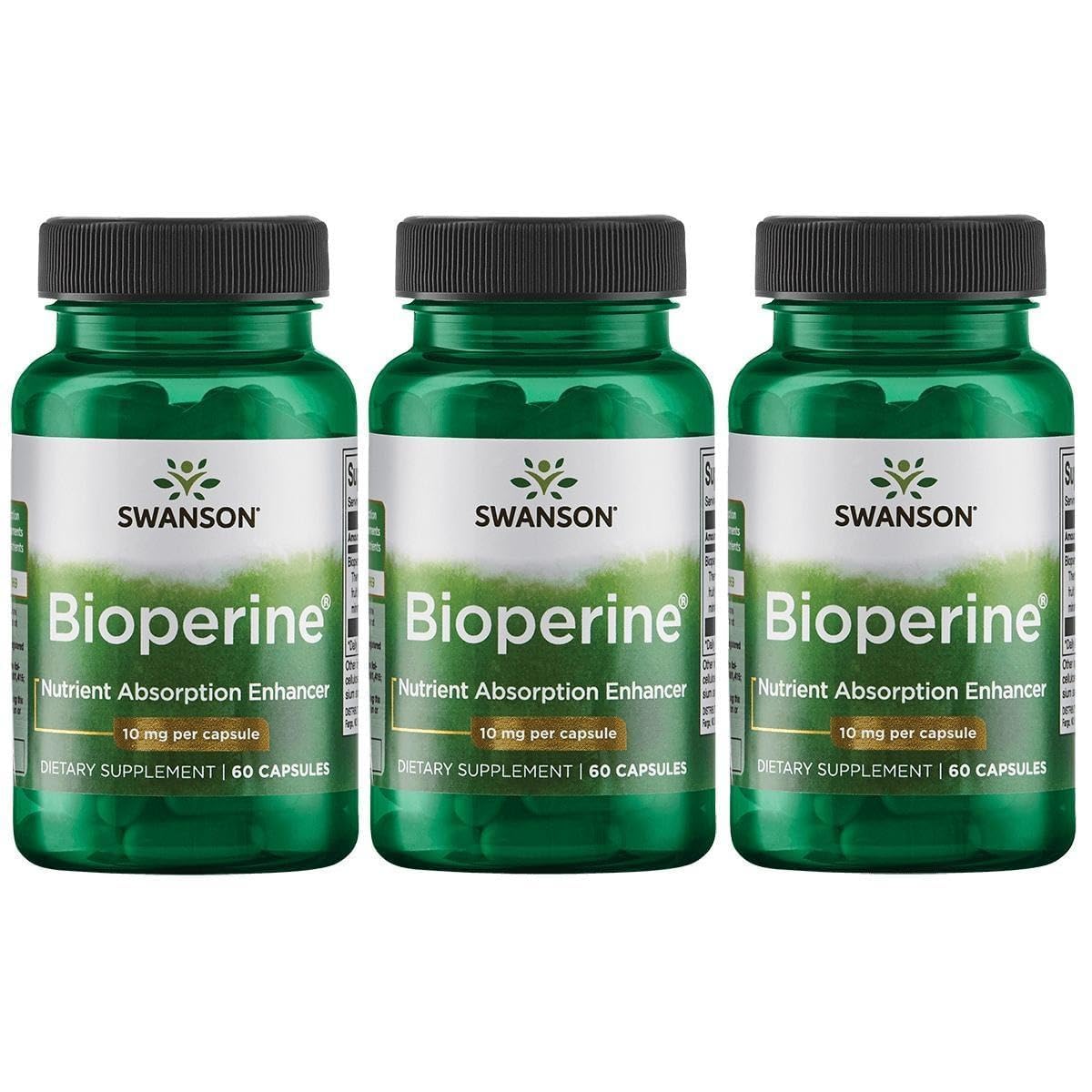 Swanson Ultra Bioperine Nutrient Absorption 10 mg Vegan Capsules, 180 Capsules
