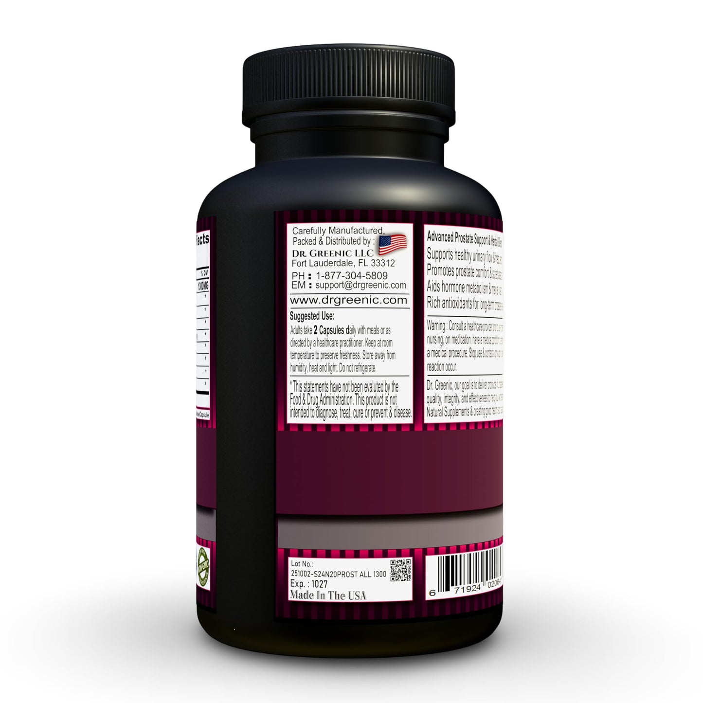 Dr. Greenic Prost All Advanced Prostate Support & Herbal Blend Capsules, 90 Capsules