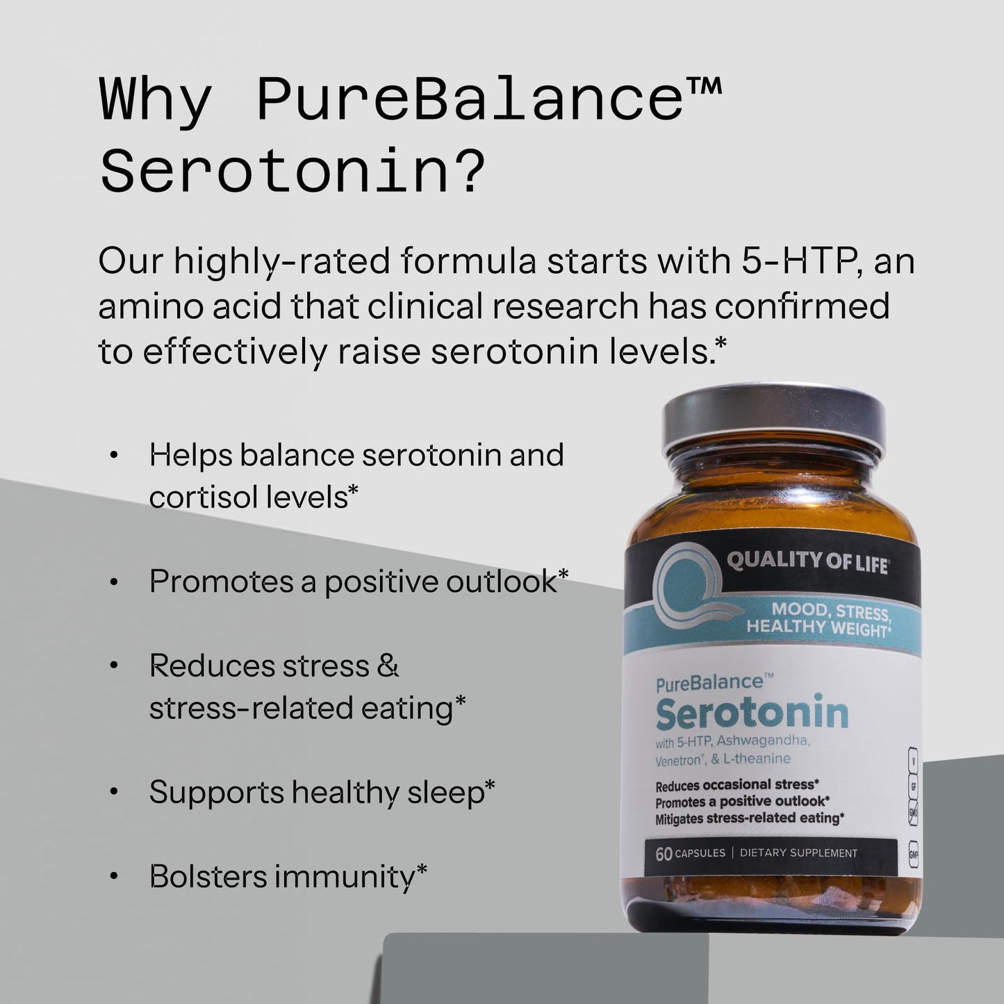 Quality of Life Pure Balance Serotonin Premium Capsules 60 Count
