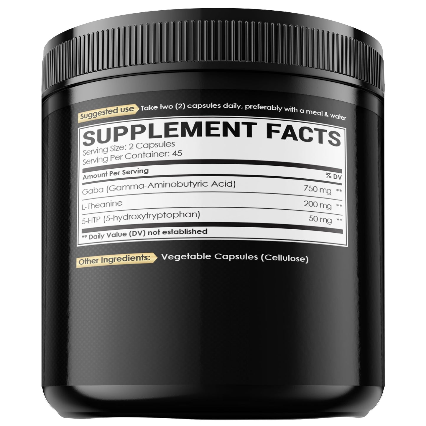 NUQIIT 3in1 GABA Supplements 750mg L-Theanine 200mg & 5-HTP (5-hydroxytryptophan) - Equivalent to 1000mg - Support Brain Health, Concentration, Comfortable Mood 90 Capsules