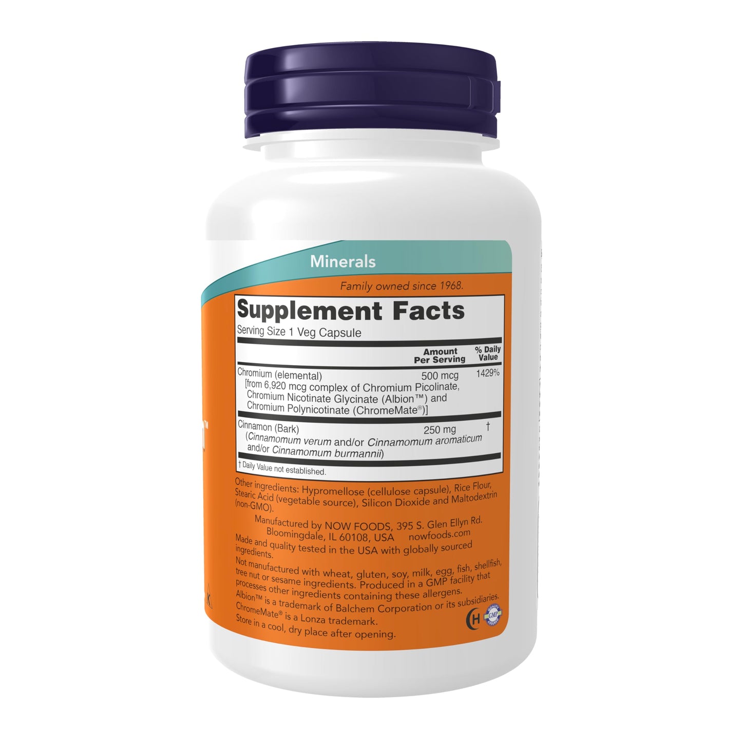 NOW Foods Tri-Chromium 500 mcg Capsules, 1 Capsule