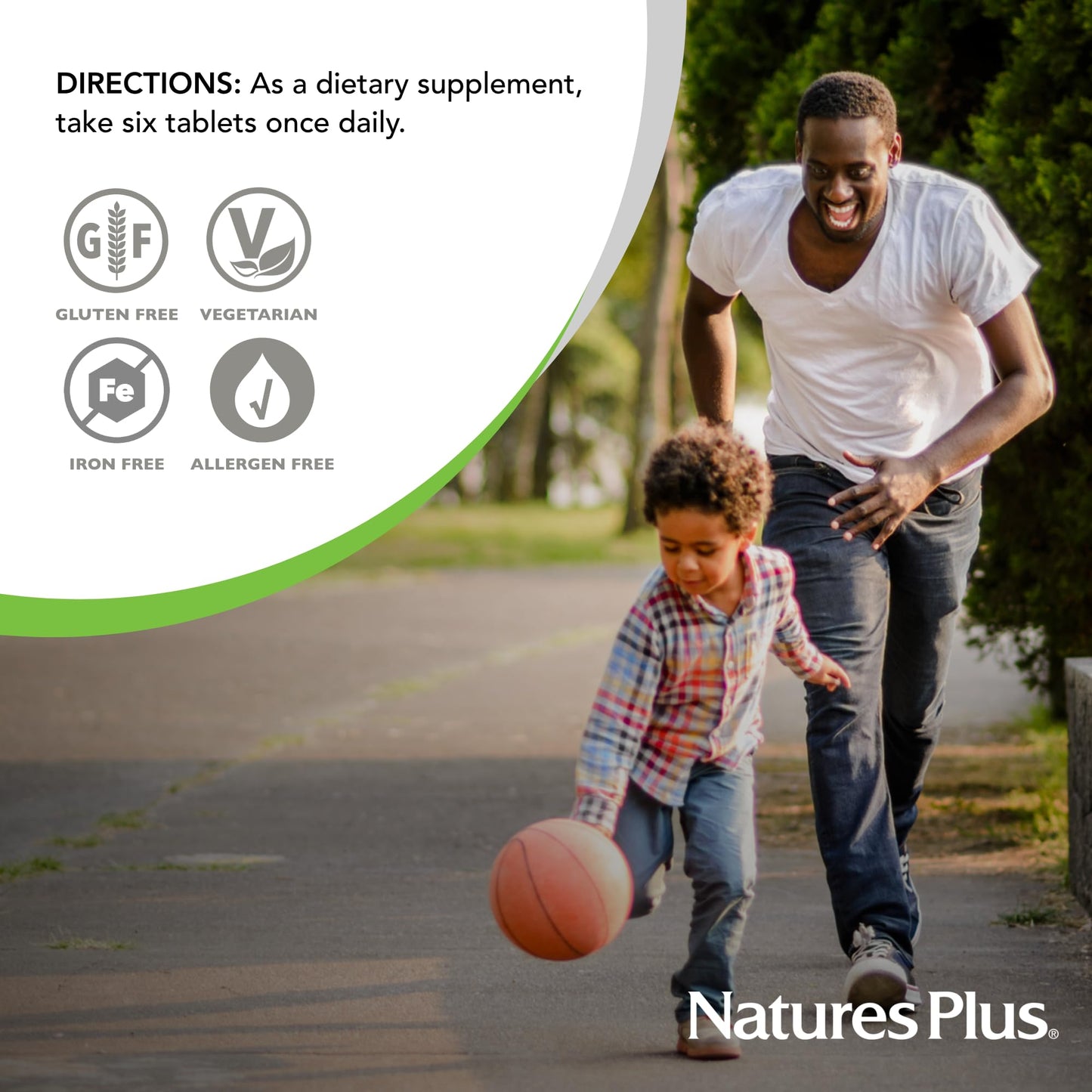 NaturesPlus Source of Life No Iron Multivitamin & Mineral Supplement Tablets, 180 Count