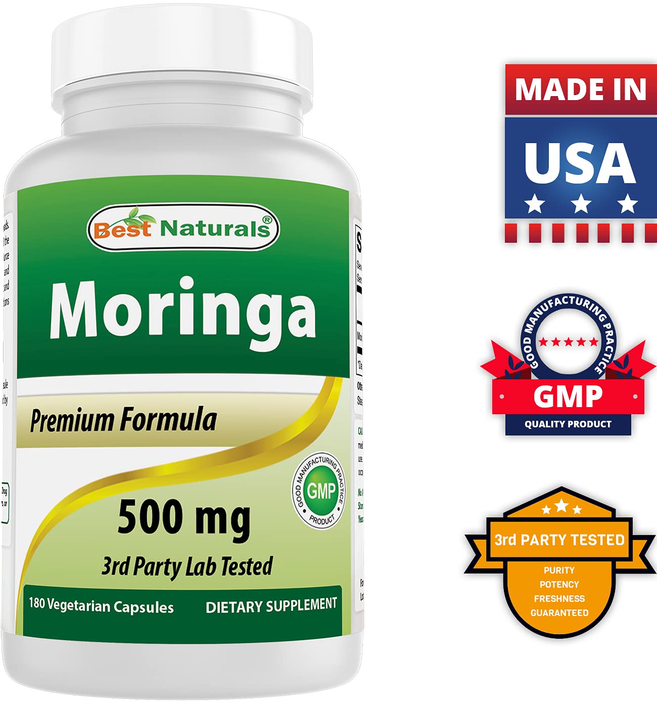 Best Naturals Moringa 500 mg Capsule, 180 Capsules