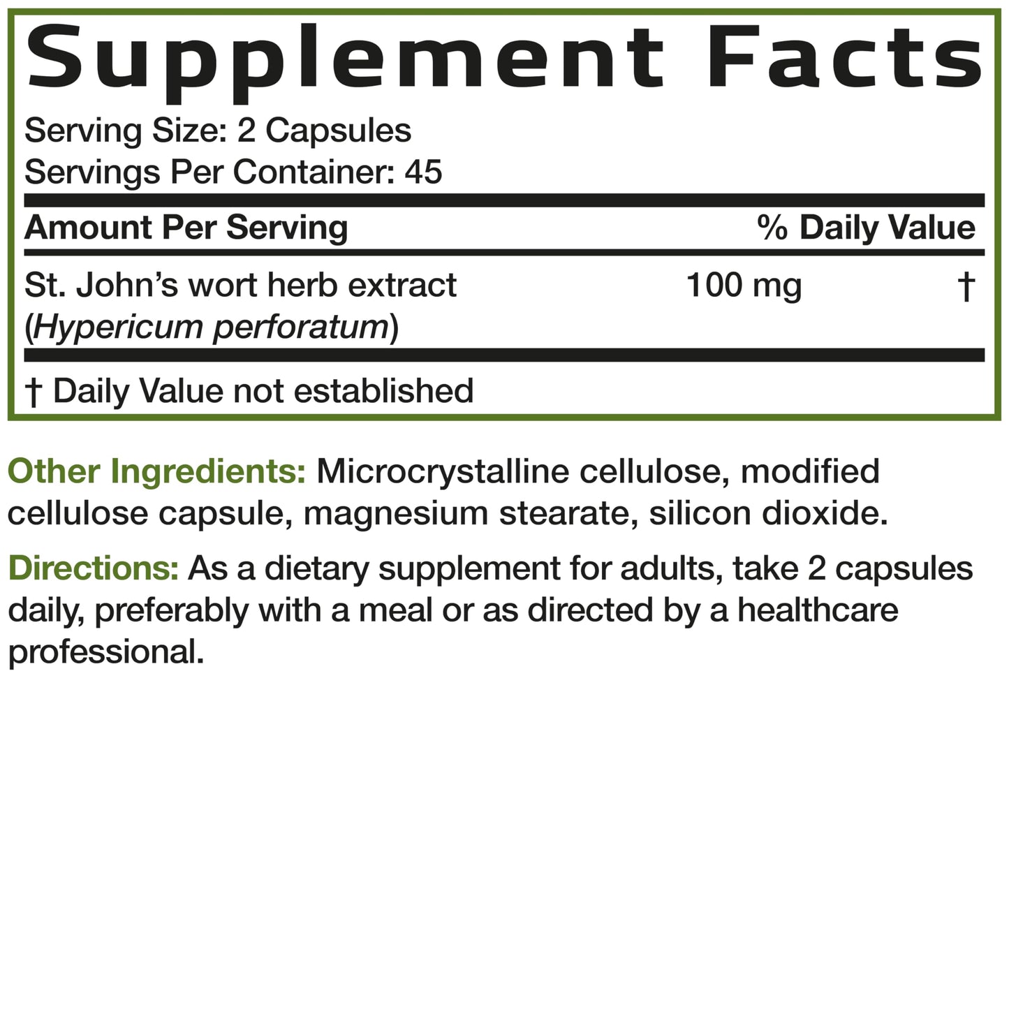 Bronson St. John's Wort 700 mg Capsule 90 Count