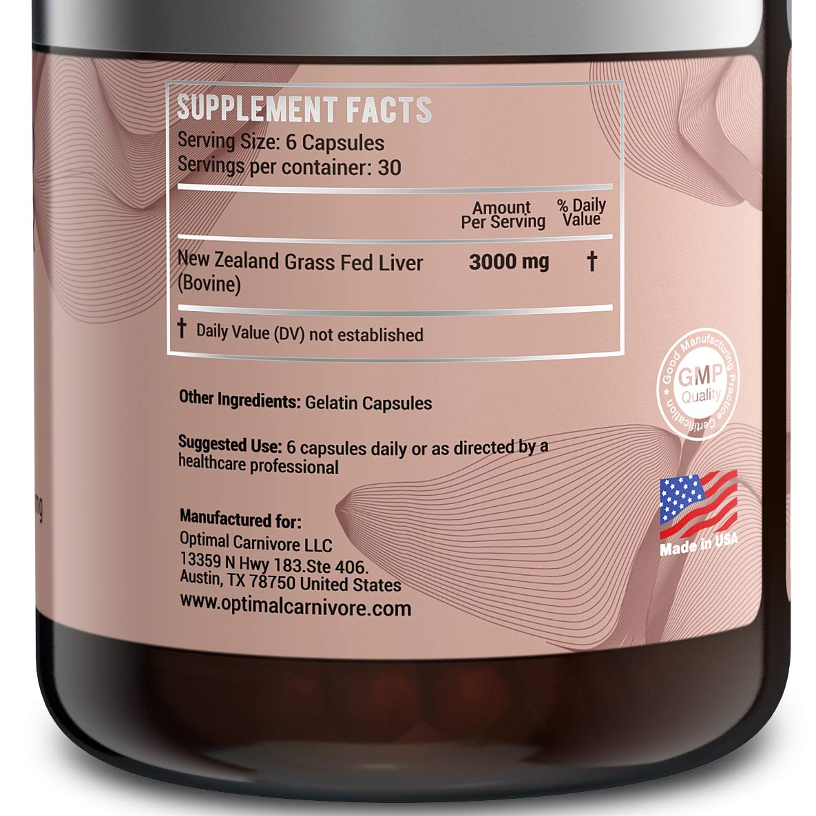 Optimal Carnivore Beef Liver Tablets, 180 Count