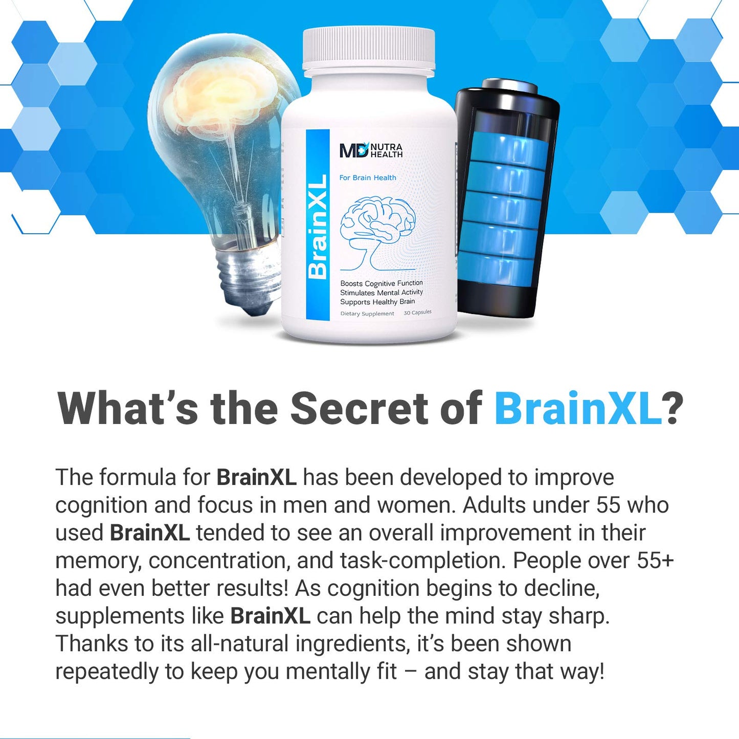 Memotenz Brain Function Supplement Capsules, 90 Count