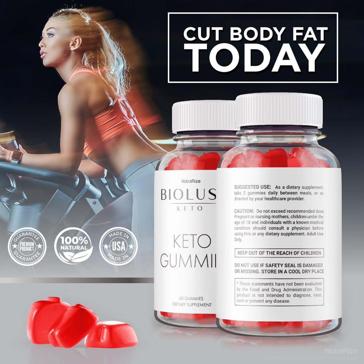 NutraRize Biolush Keto ACV Gummies 180 Gummies