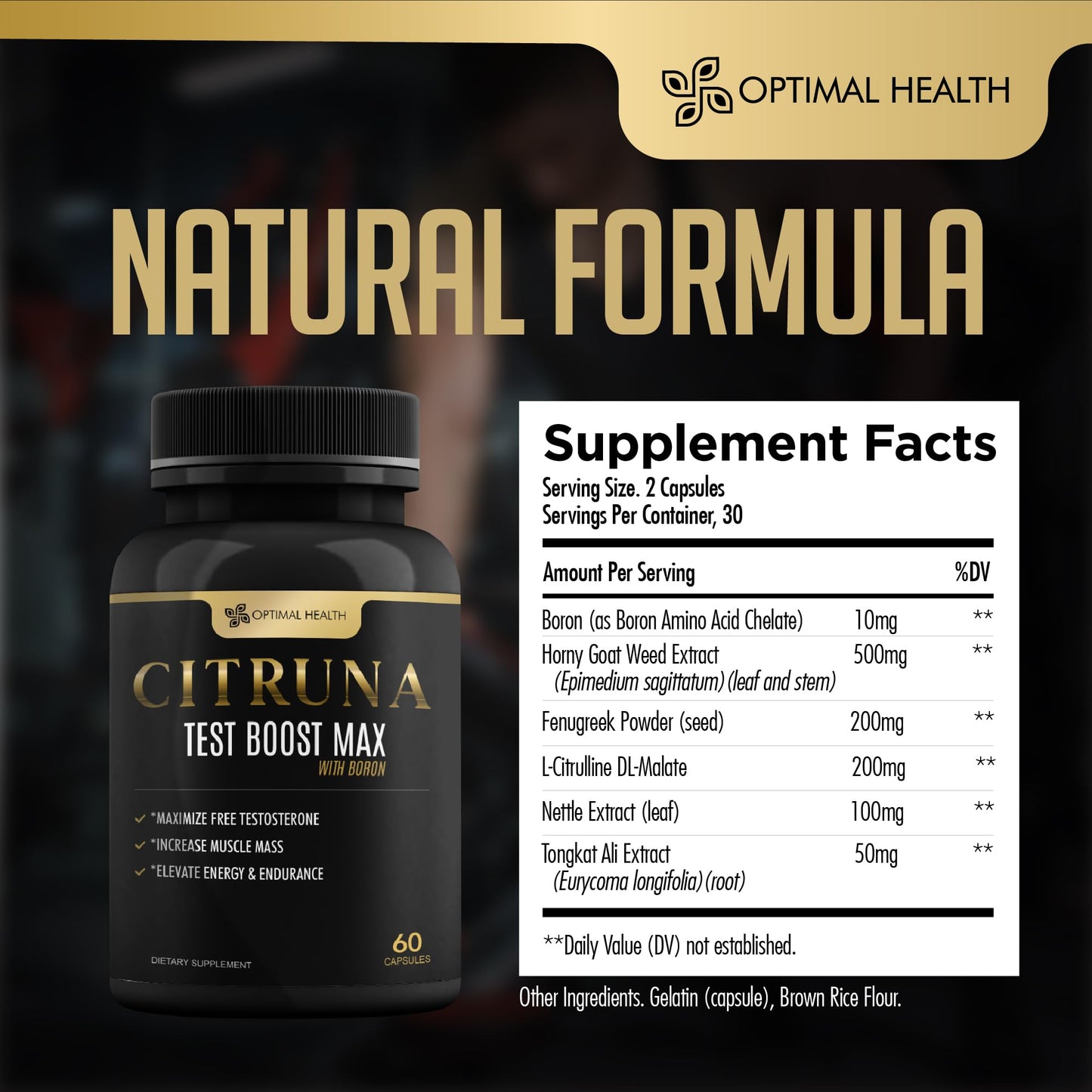 Citruna Test Boost Max with Boron, 60 Capsules